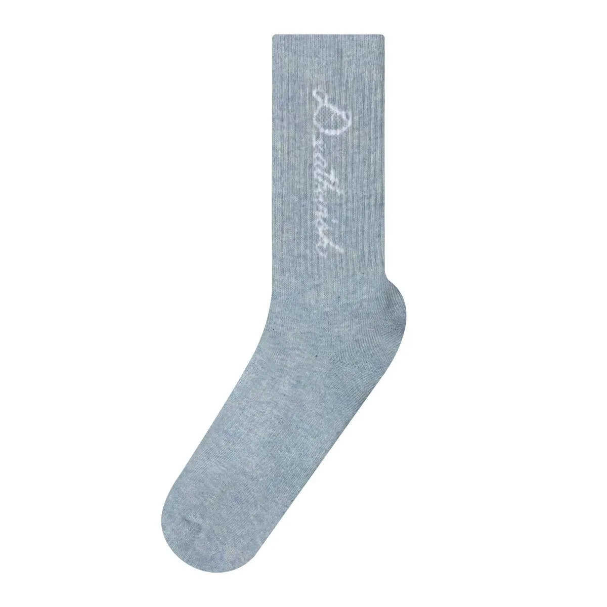 Work Look River Trek Deathwish Script Light Blue Socks