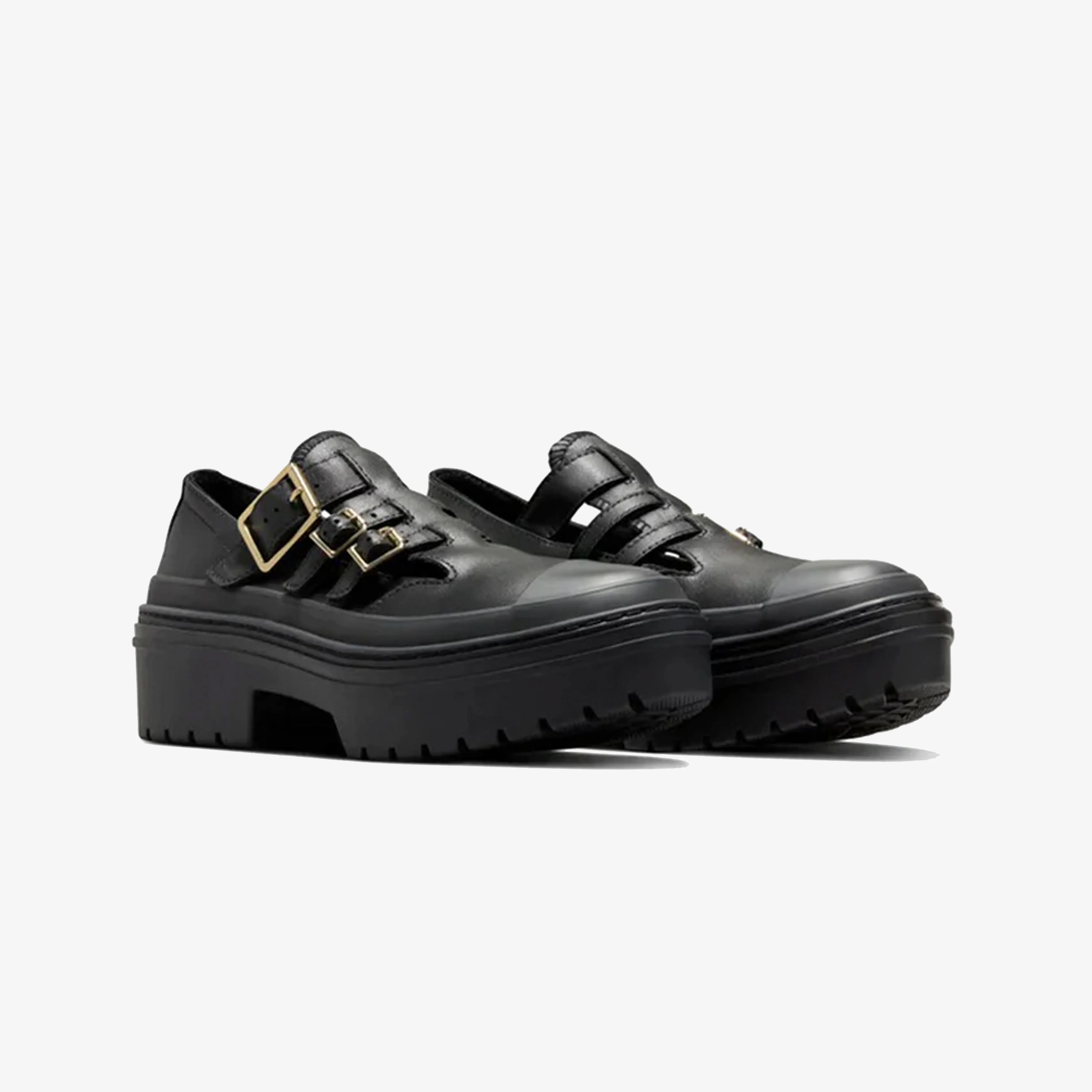 Converse | CHUCK TAYLOR ALL STAR LUGGED HEEL MARY JANE PLATFORM { BLACK Performance Ready Sculpted wear