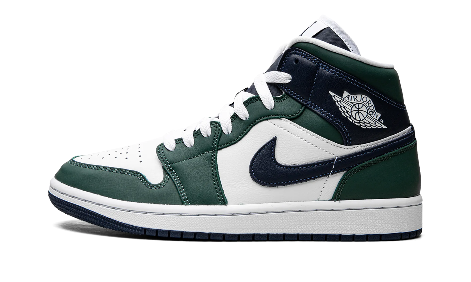 AIR JORDAN 1 MID SE WMNS "Noble Green" Microfiber Overlays Lockdown fit