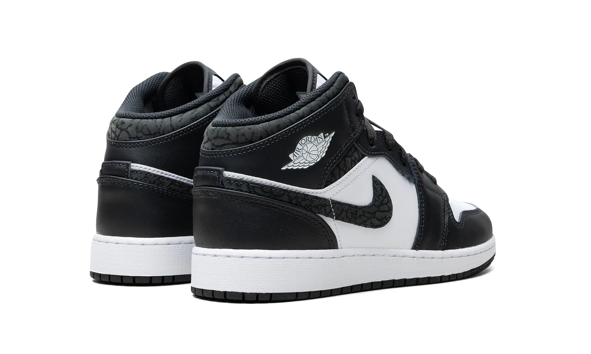 Air Jordan 1 Mid GS "Panda Elephant" fresh feel City Walk