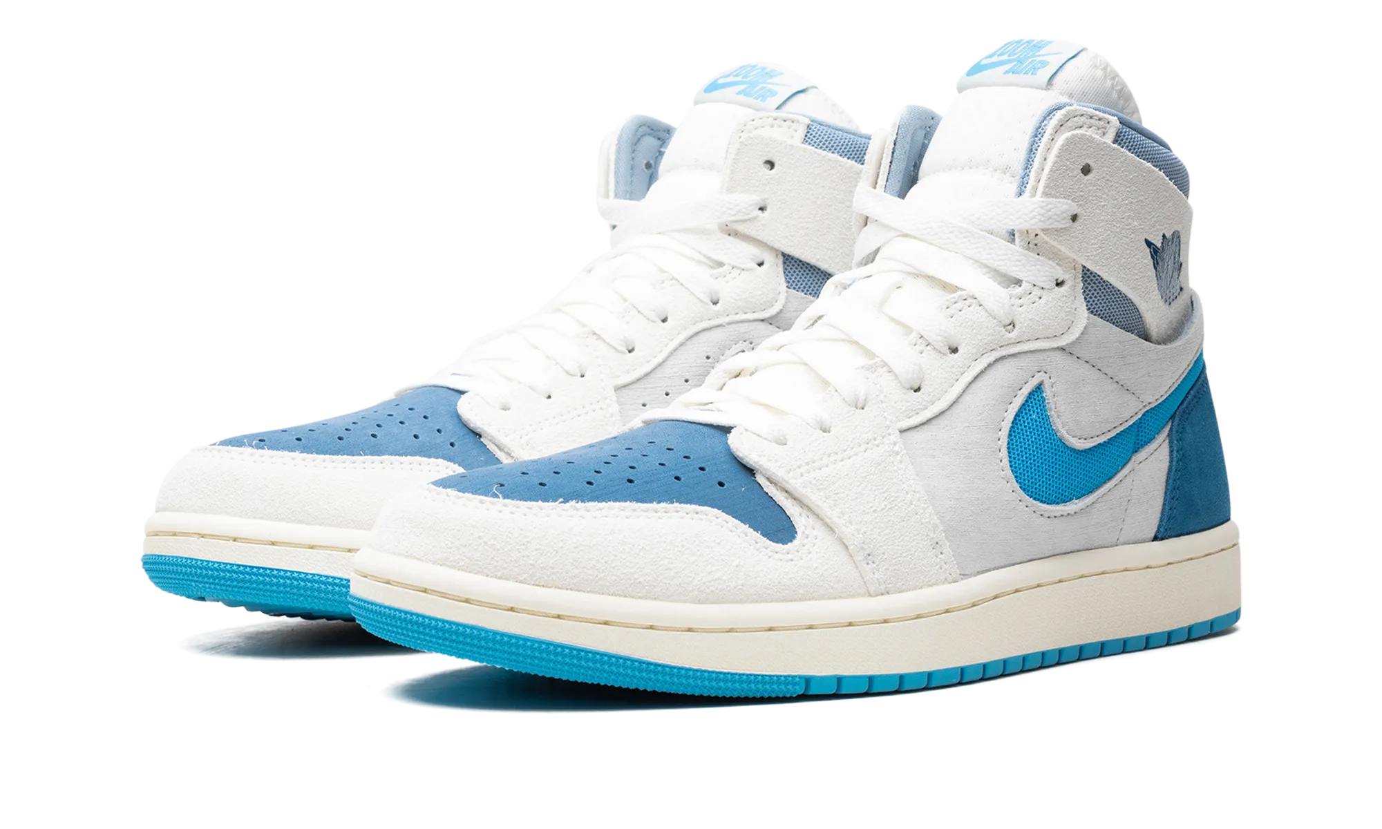 Air Jordan 1 High Zoom Air CMFT 2 "Dark Powder Blue" Tough Rubber Lace Up Design