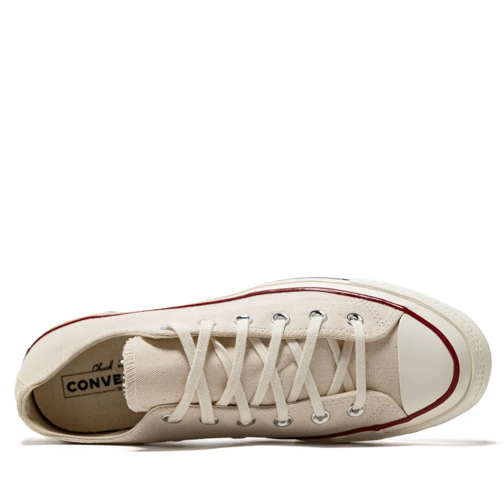 Converse Chuck 70 Low - Canvas Parchment/Garnet Durable TPR Outsole Light Mesh