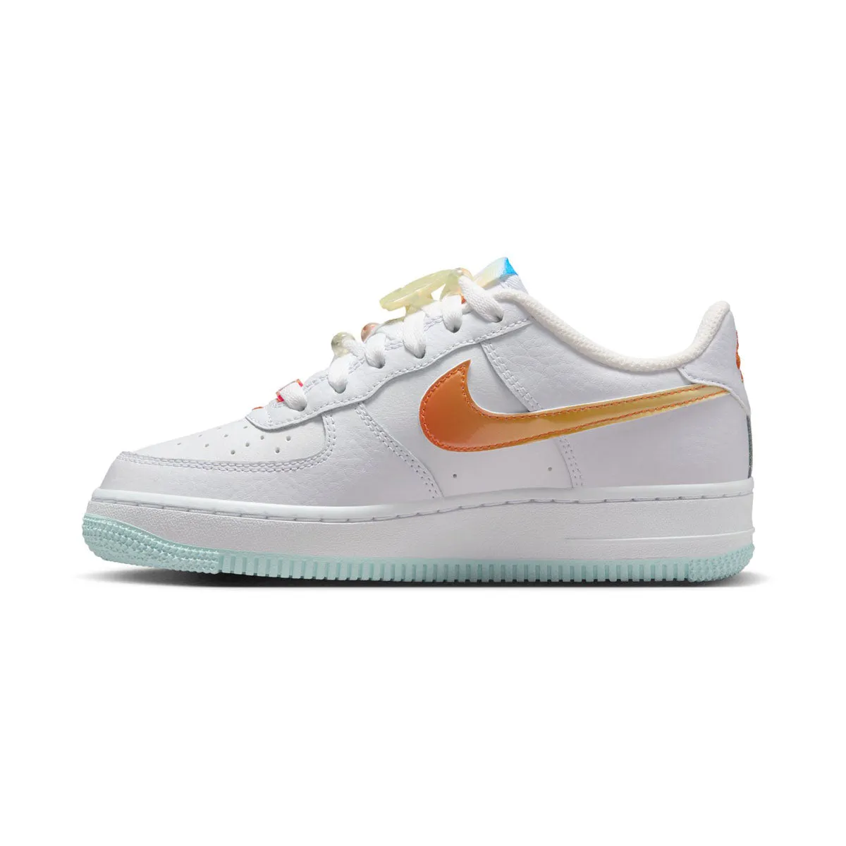 Fast Wear Flex Forged Sole Design Nike Air Force 1 LV8 'White Glacier Blue Multicolor' Big Kids' Shoes
