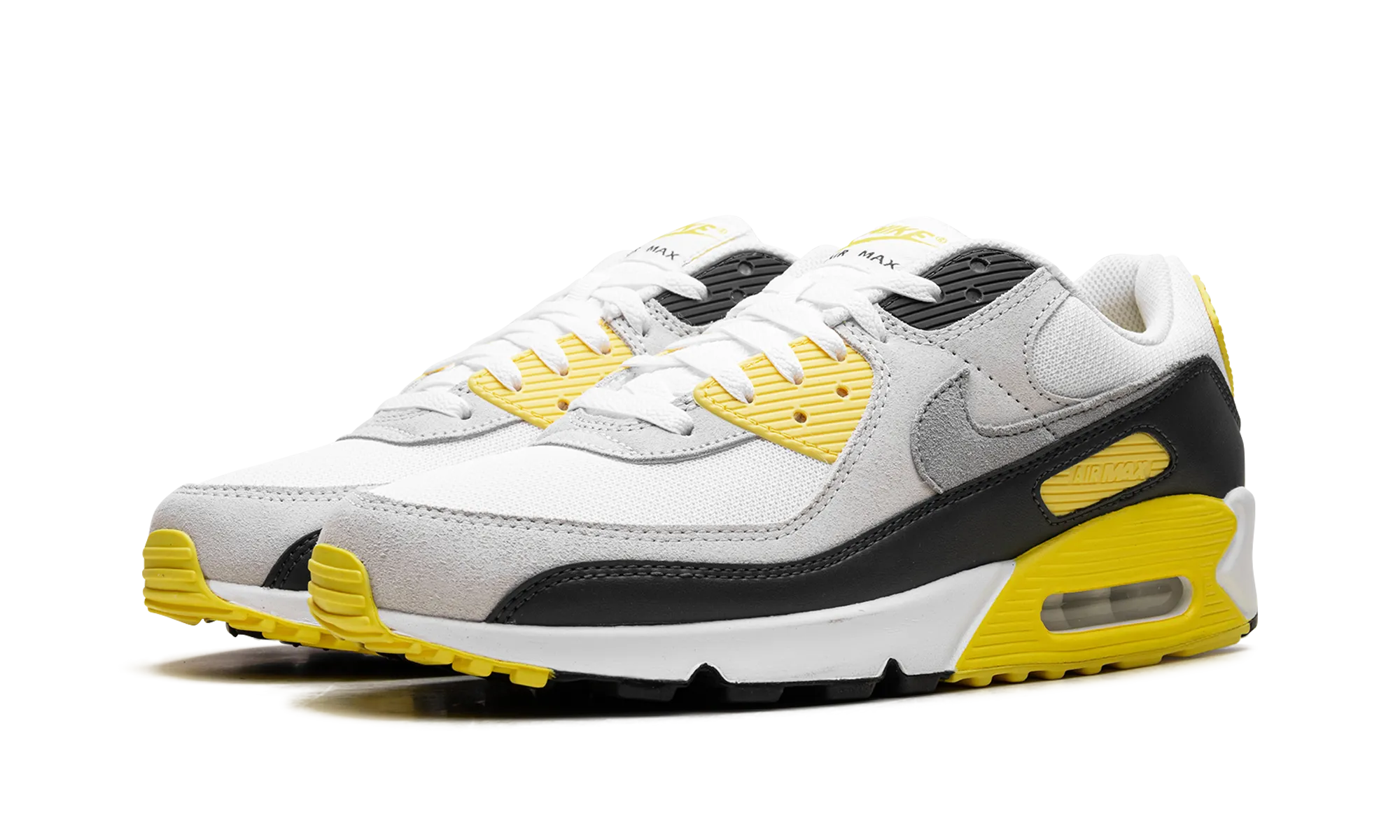 running with a running belt running in a spinning studio shoes Air Max 90 "White Lightning"
