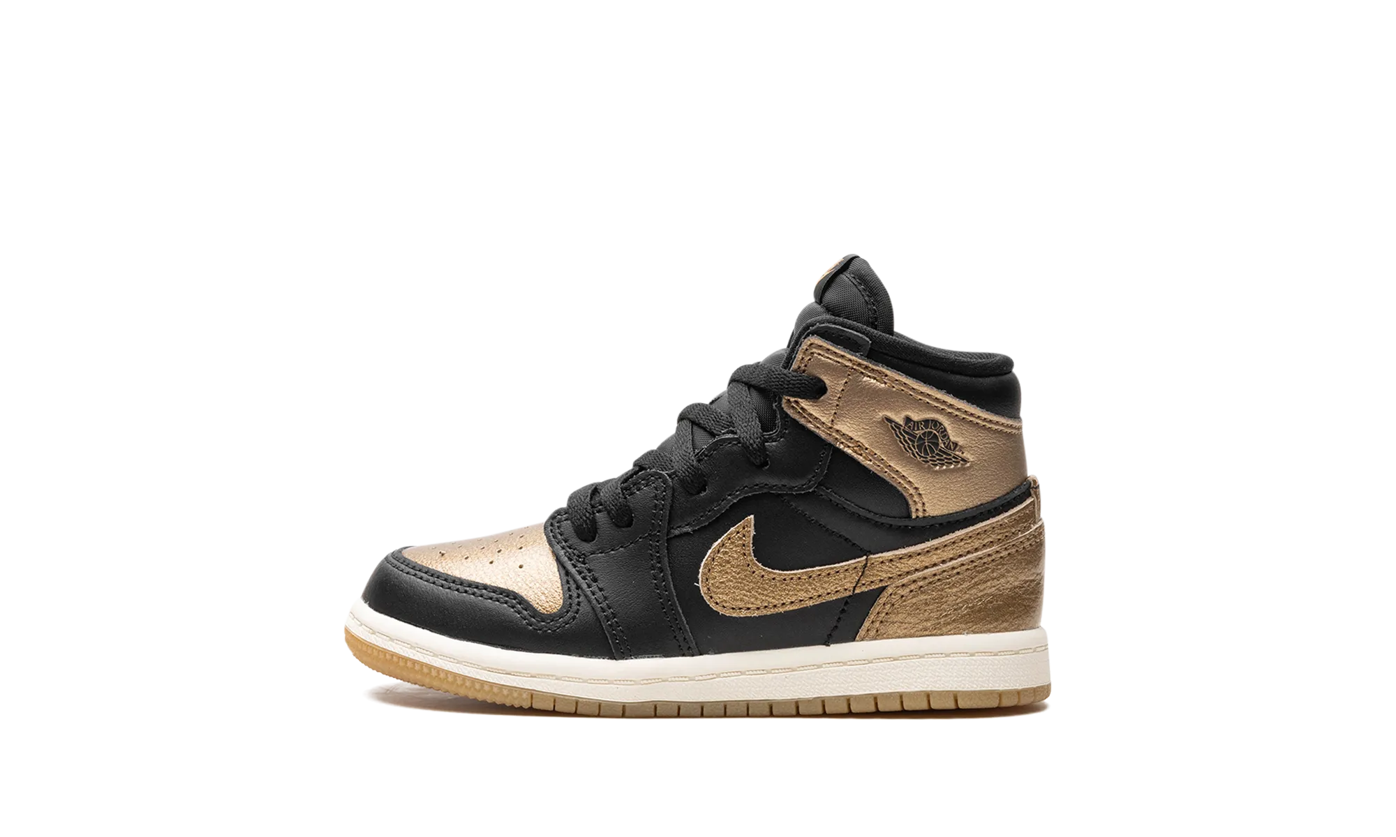 Air Jordan 1 TD "Black Metallic Gold" Breath Detail Non Slip Traction
