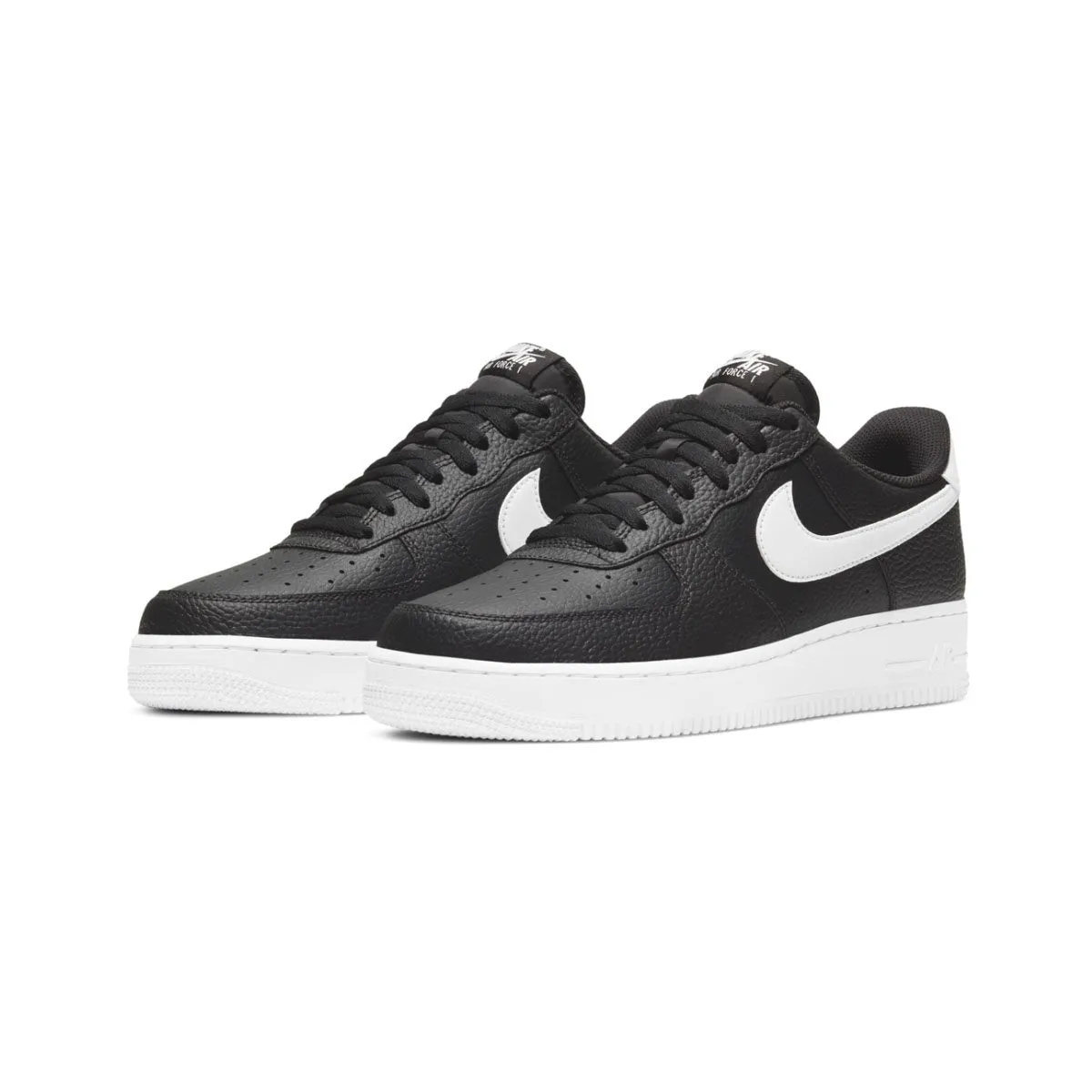 Thermoplastic Unit Cushioned heel Nike Air Force 1 '07 'Black White Pebbled Leather' Men's Shoes