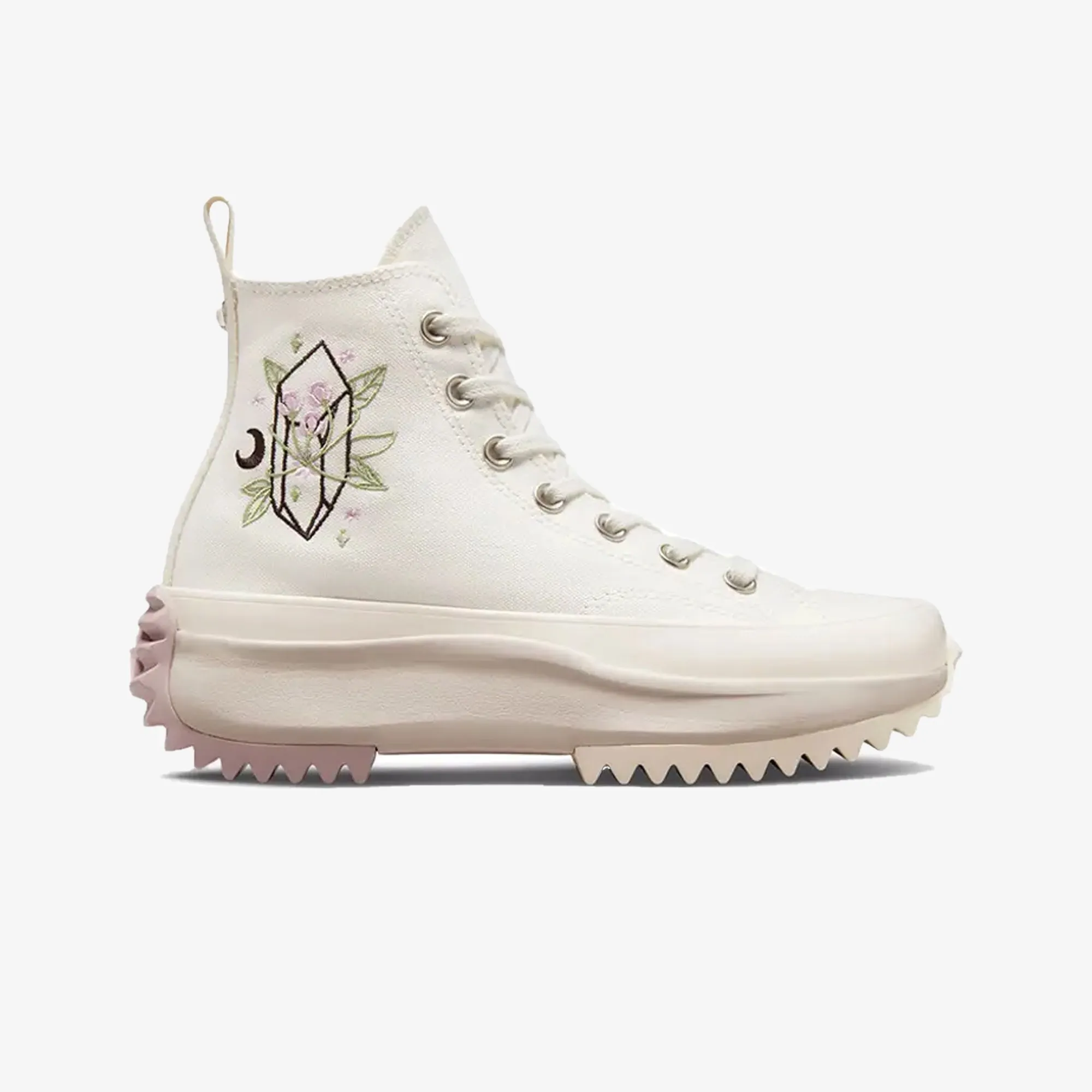 Outdoor Walks Converse | RUN STAR HIKE PLATFORM EMBROIDERED CRYSTALS  { VINTAGE WHITE
