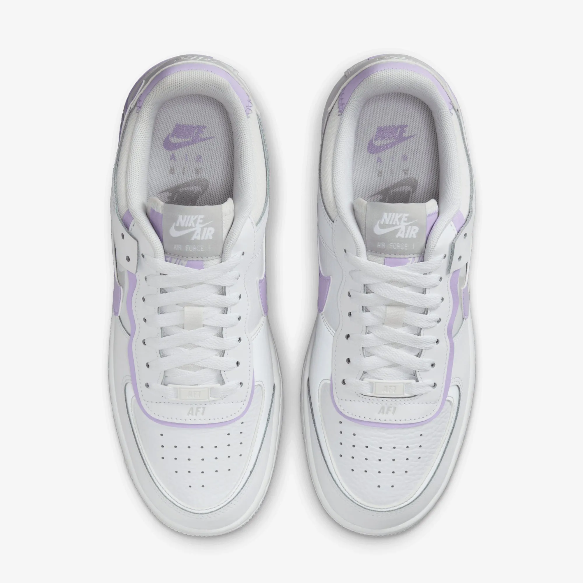 NIKE | AIR FORCE 1 SHADOW { WHITE/LILAC BLOOM-PHOTON DUST-WHITE Impact Diffusion Design Trend-setting