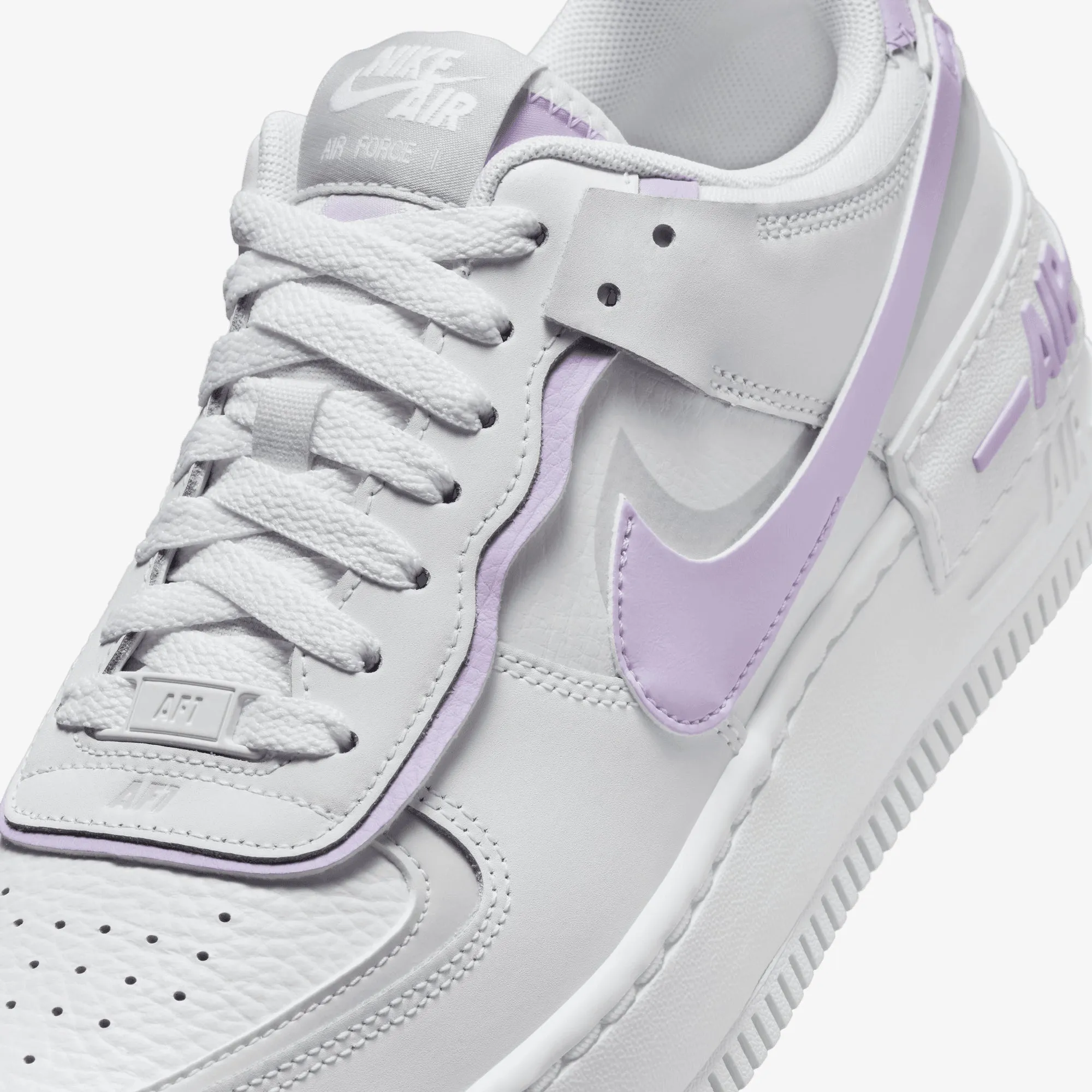 Style Routine Smooth Base NIKE | AIR FORCE 1 SHADOW { WHITE/LILAC BLOOM-PHOTON DUST-WHITE