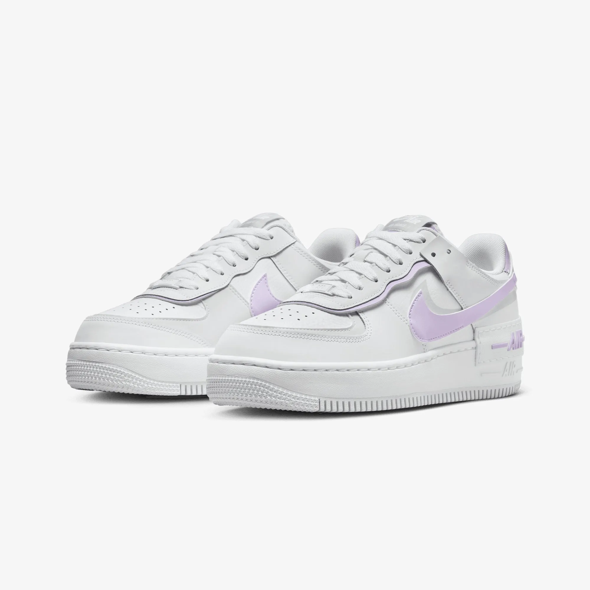 NIKE | AIR FORCE 1 SHADOW { WHITE/LILAC BLOOM-PHOTON DUST-WHITE Abrasion Pads Power Grip