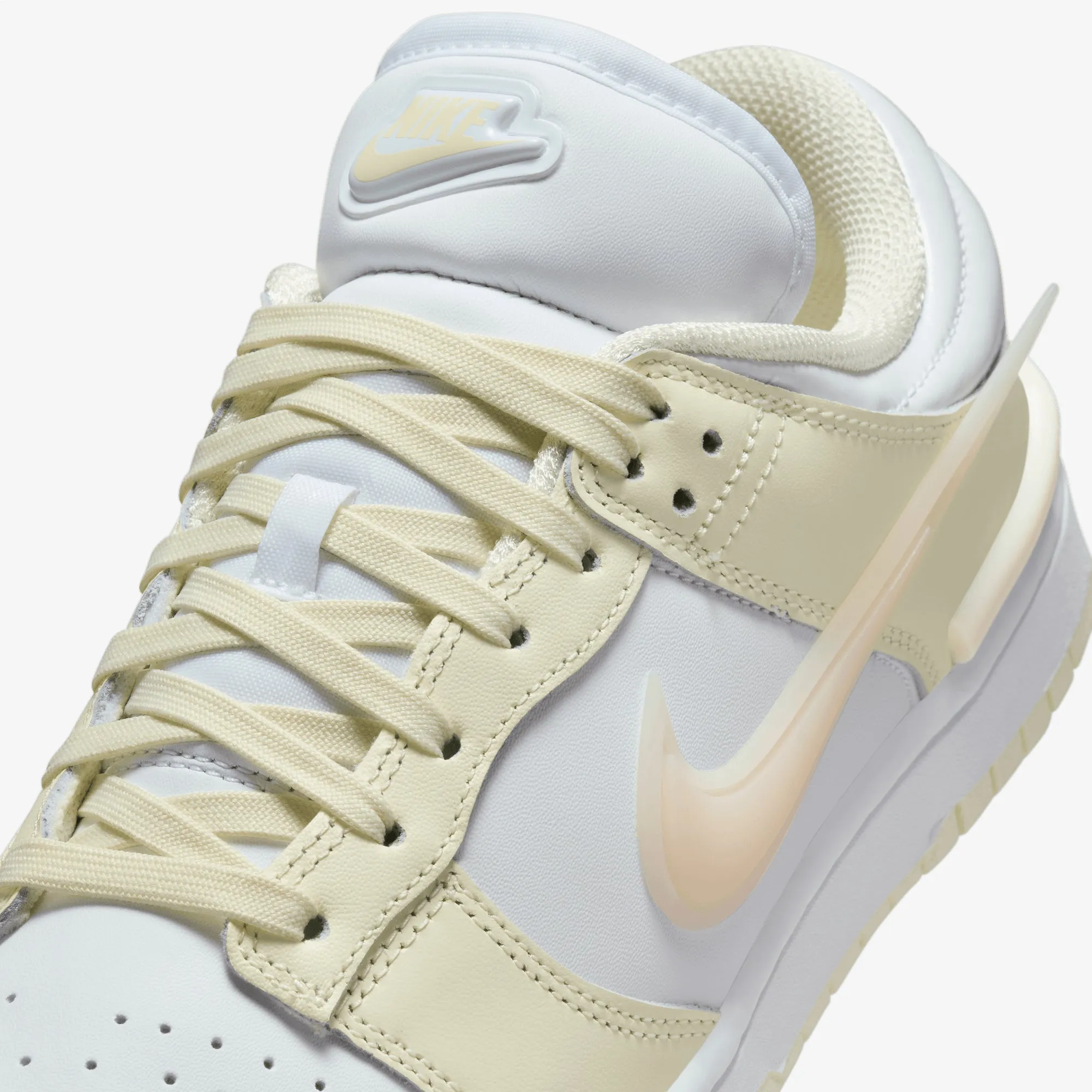 Orthotic Compatible High Energy Return Nike | DUNK LOW TWIST  { COCONUT MILK/GUAVA ICE-WHITE