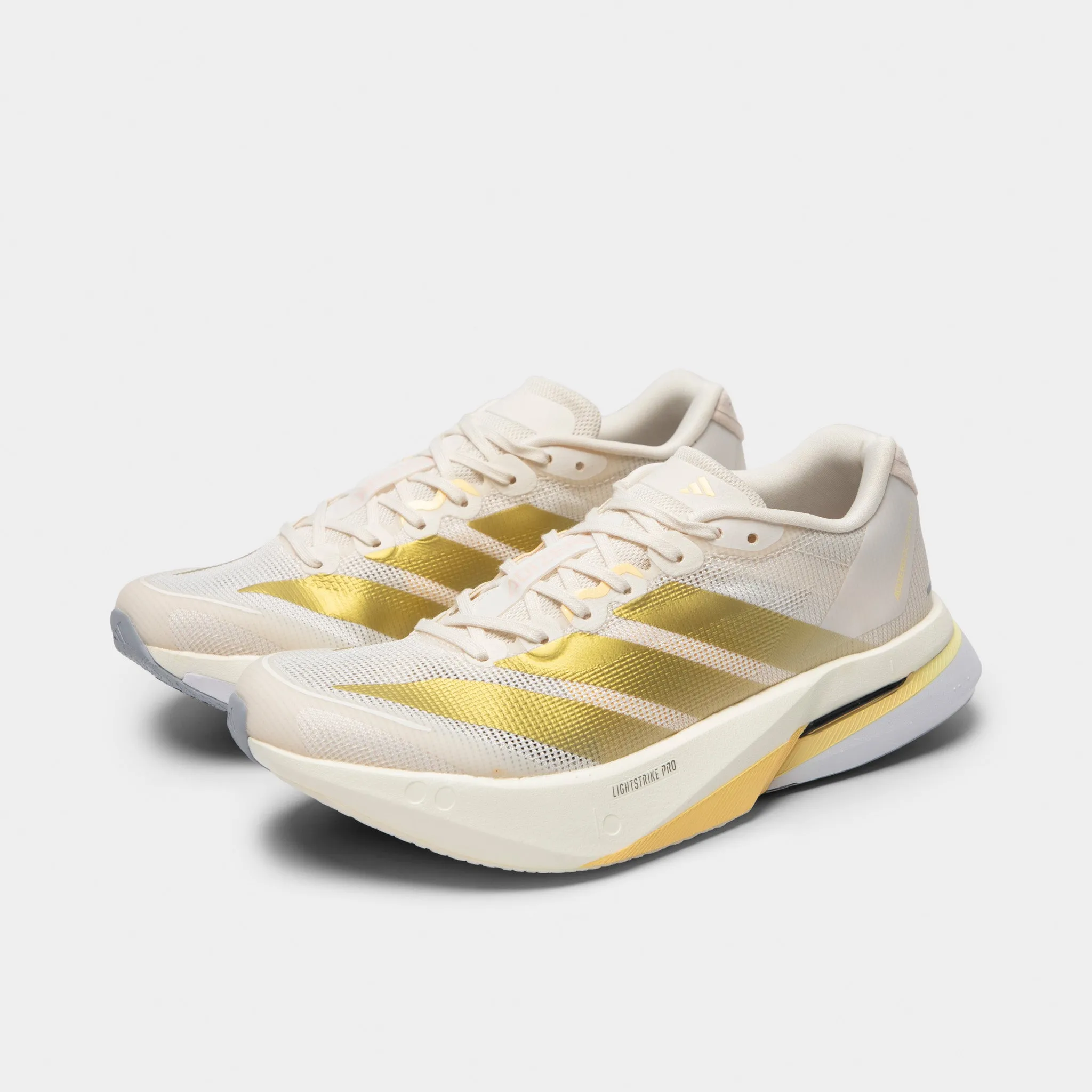 Run Grip All Ride adidas Women's Adizero Boston 13 Chalk White / Gold Metallic - Orange Tint
