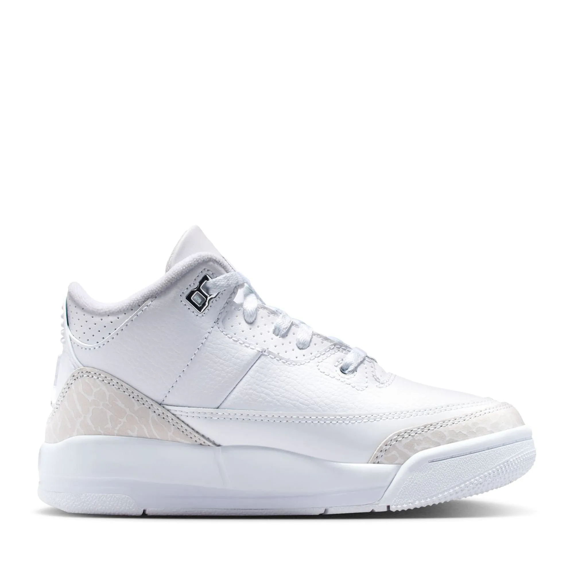 Lightweight Responsive Cushioning Jordan 3 Retro 'Pure Money' (PS) - White/Metallic Silver