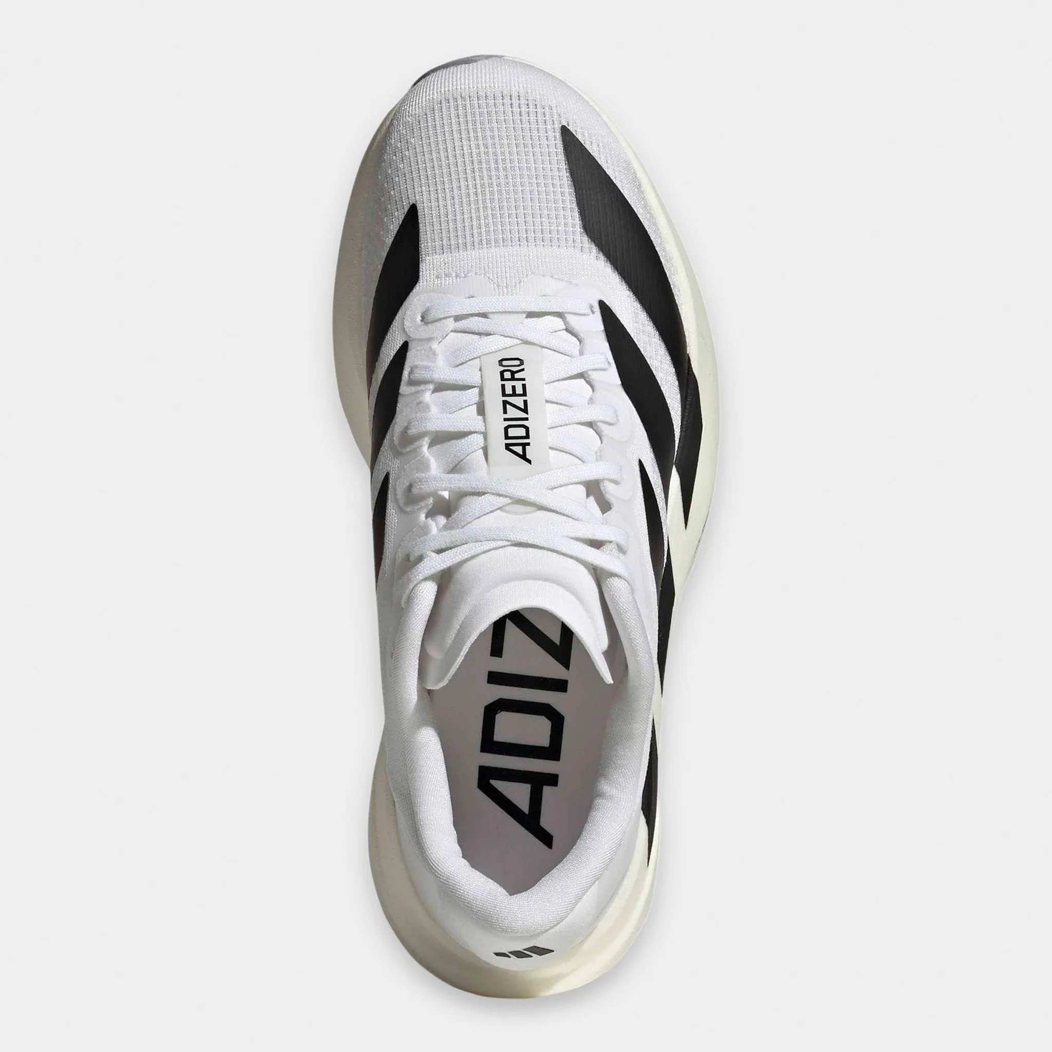 adidas Junior's Adizero Evo SL White / Black - Dash Grey Anti   Blister Adaptive Lacing Technology