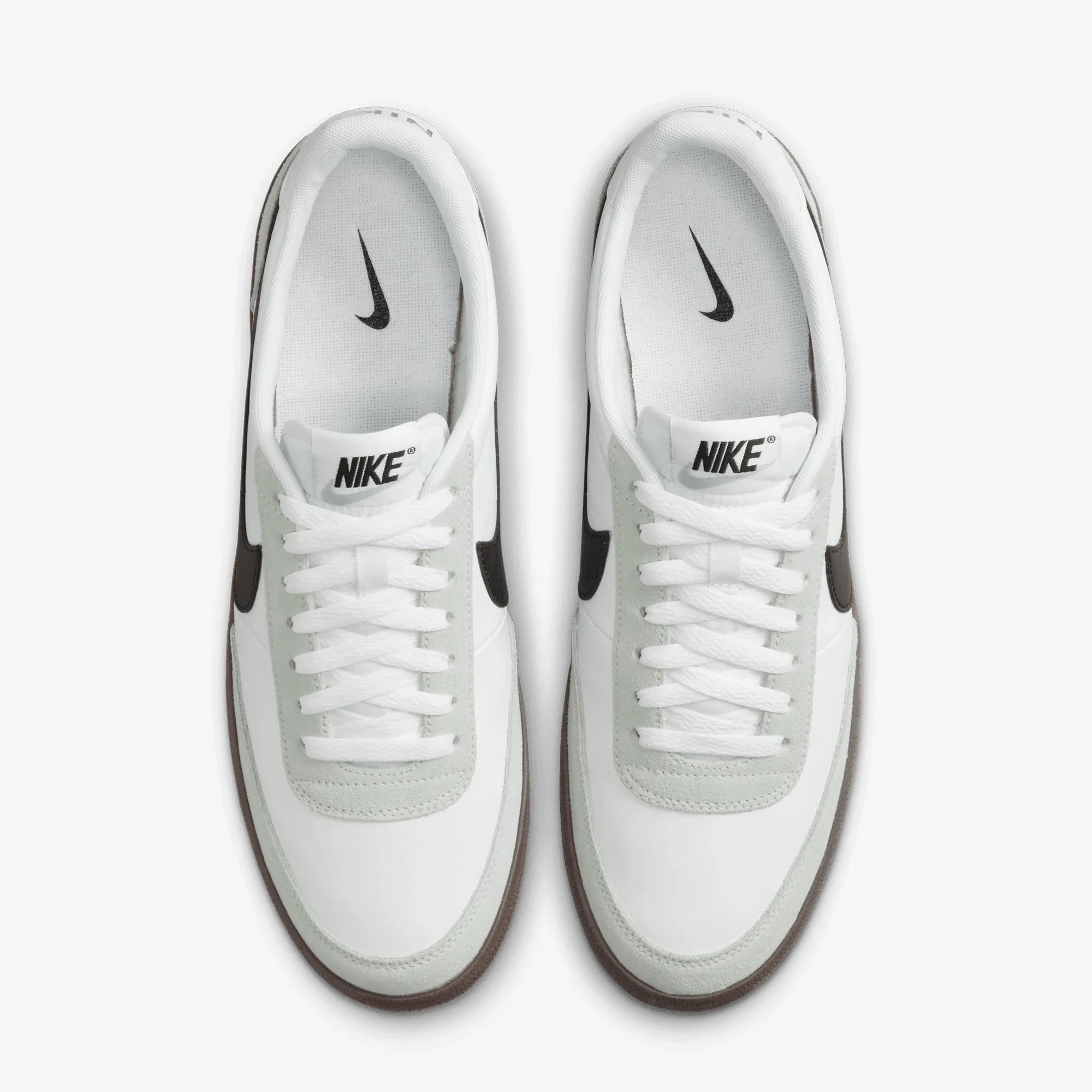 NIKE | KILLSHOT 2 LEATHER { WHITE/BLACK-LIGHT SILVER-GUM DARK BROWN Impact Resistant Toe Cap