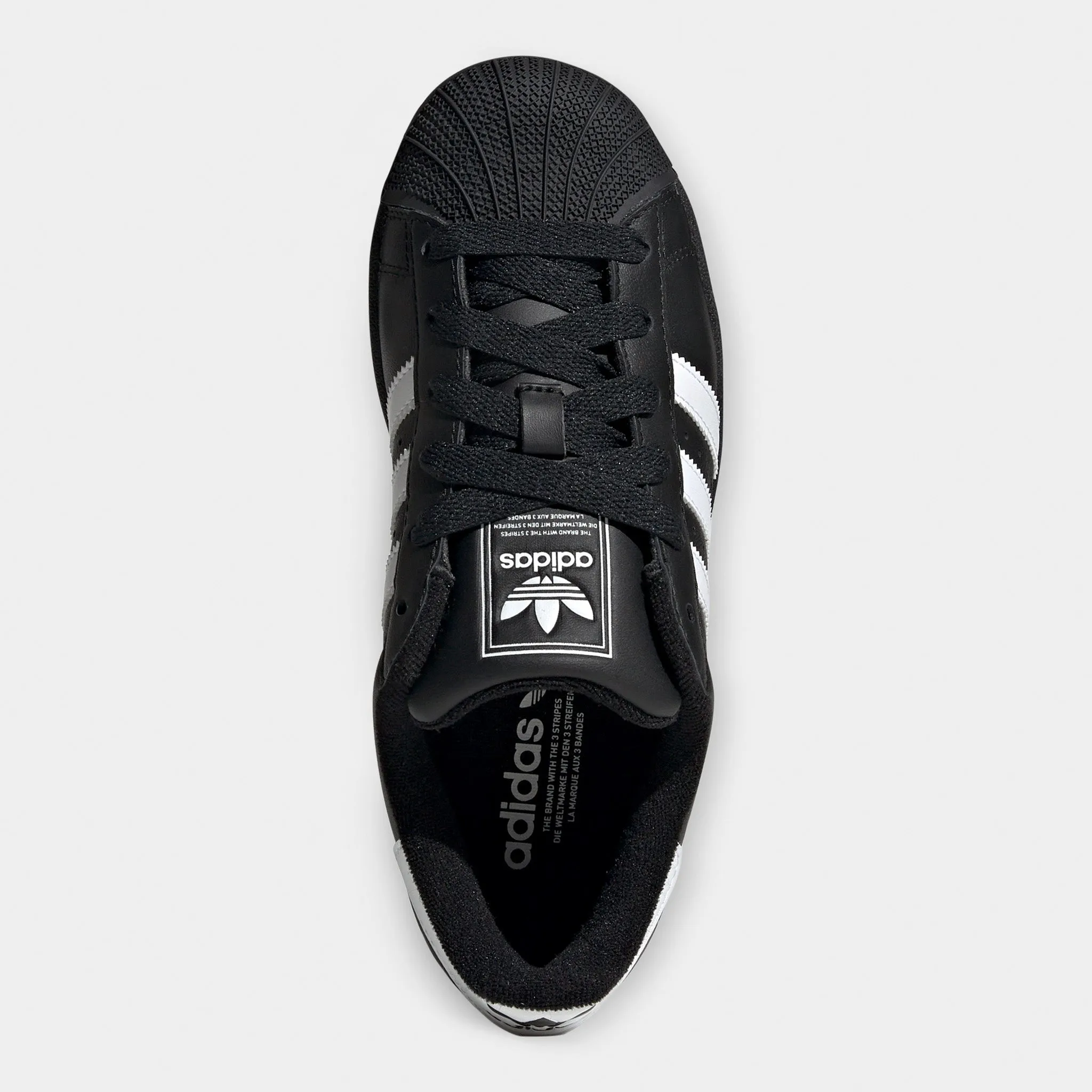 adidas Juniors' Superstar II Core Black / White Quick Release Tongue