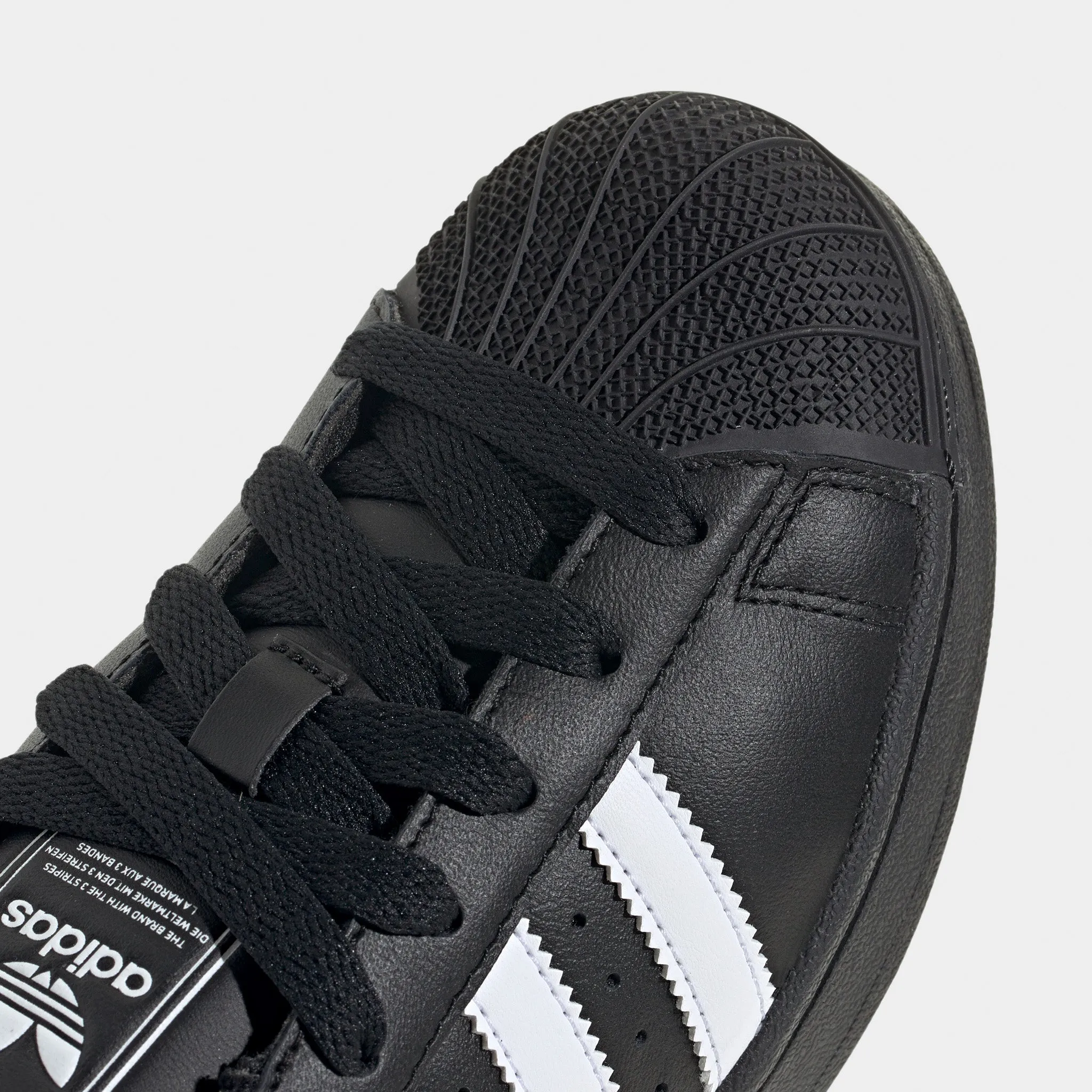 Microfiber Overlay adidas Juniors' Superstar II Core Black / White