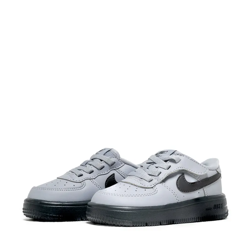 Breathable Upper Fitted Traction Nike Force 1 Low EasyOn (TD) - Wolf Grey/Dark Smoke Grey