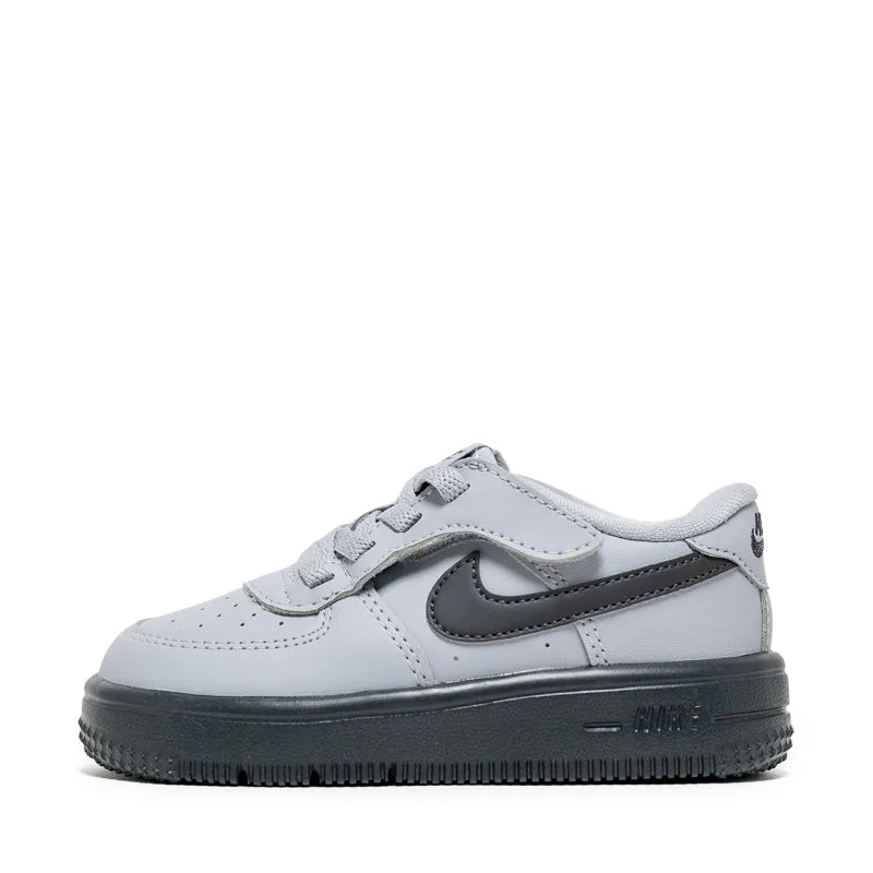 Nike Force 1 Low EasyOn (TD) - Wolf Grey/Dark Smoke Grey Ankle Collar Padding Comfort arch