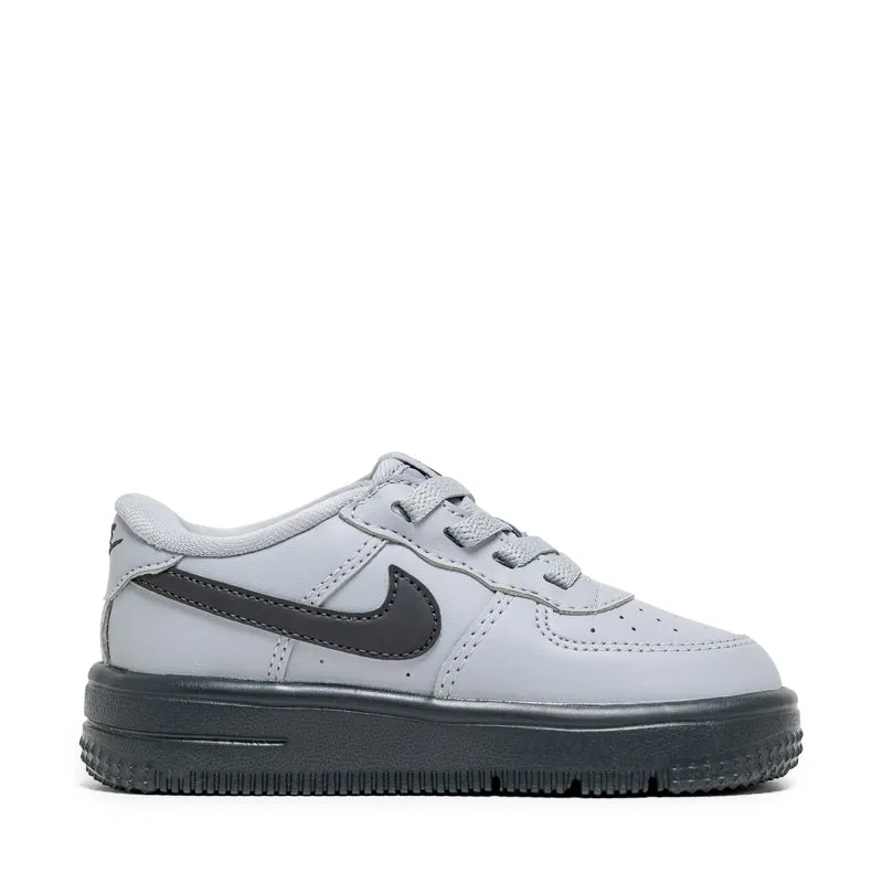 Slip Resistant Minimalist Styling Nike Force 1 Low EasyOn (TD) - Wolf Grey/Dark Smoke Grey