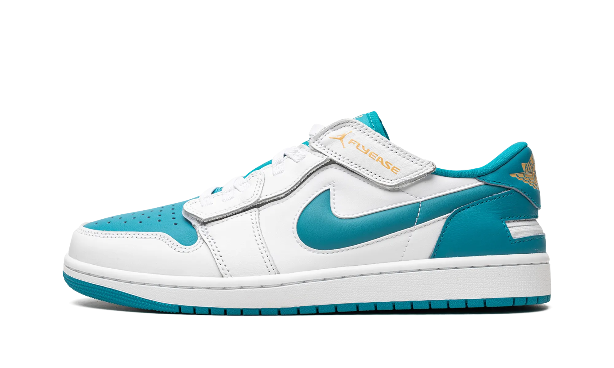 Ventilation Ports Wide base stability Air Jordan 1 Flyease Low "Aquatone"