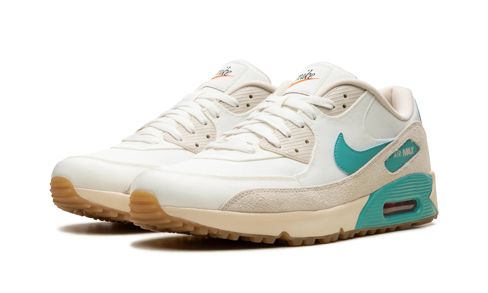 Nike Air Max 90 Golf "Sail Washed Teal" running in a gulf area shoes Rollbar technology