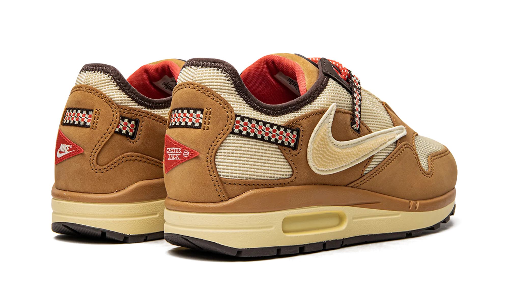 Air Max 1 "Travis Scott - Wheat" running with a mid - top design