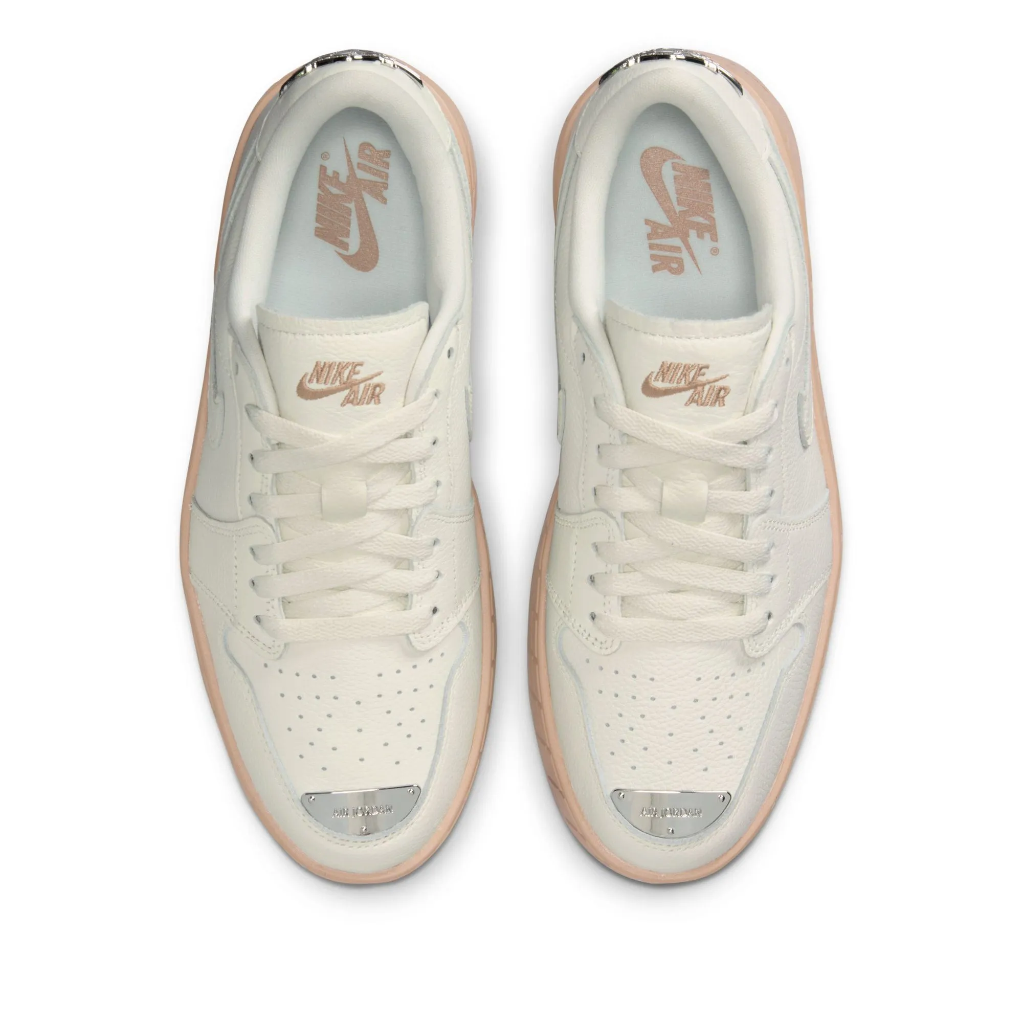 Women's Air Jordan 1 Brooklyn Low - Sail/Metallic Silver Adaptive Ease