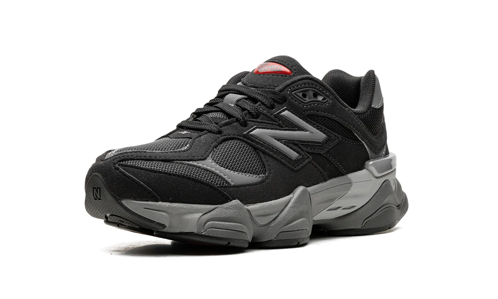 9060 Big Kid "Black Castlerock" solid colored shoes senior running shoes