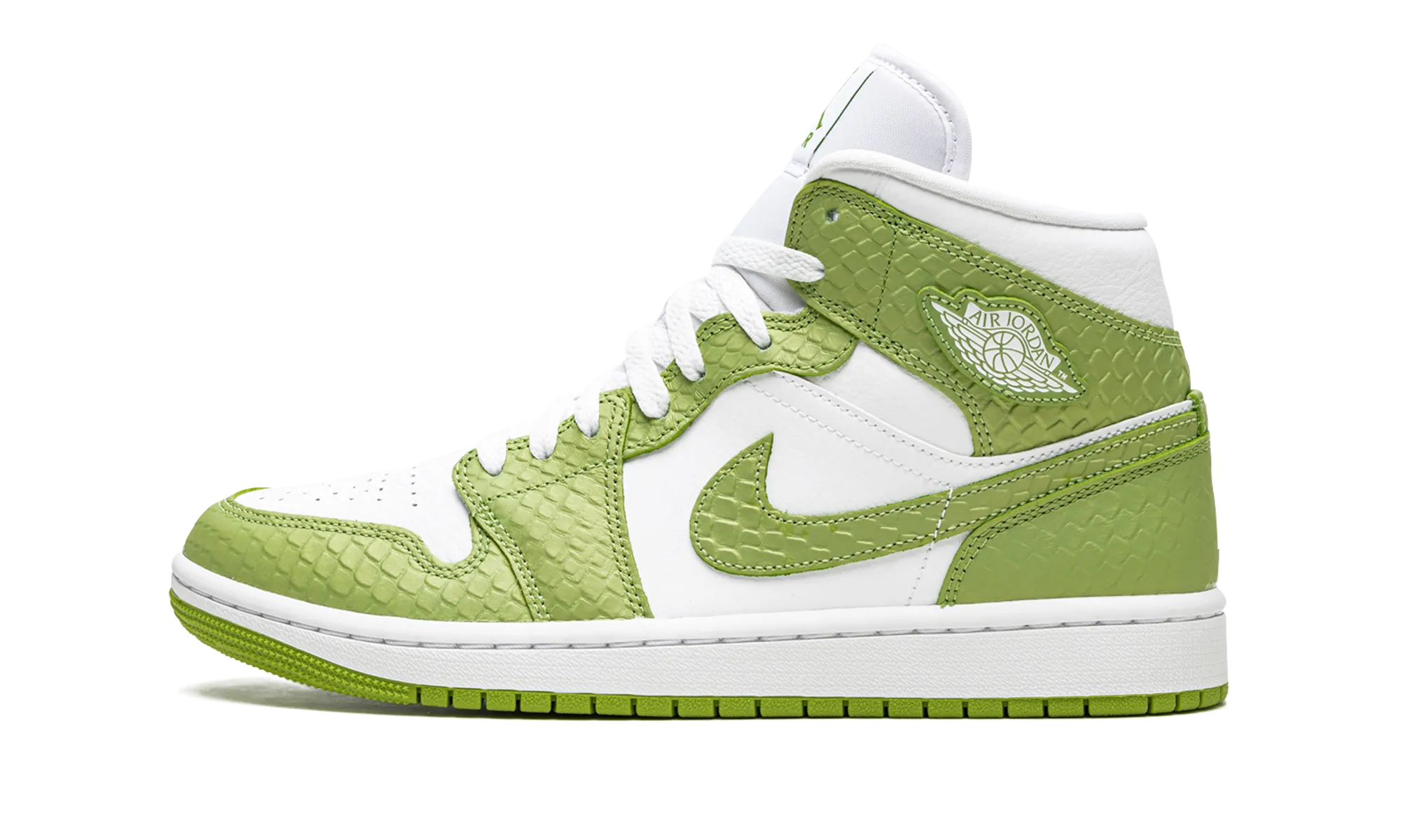 Stylish Design Eco conscious AIR JORDAN 1 MID SE WMNS "Green Python"