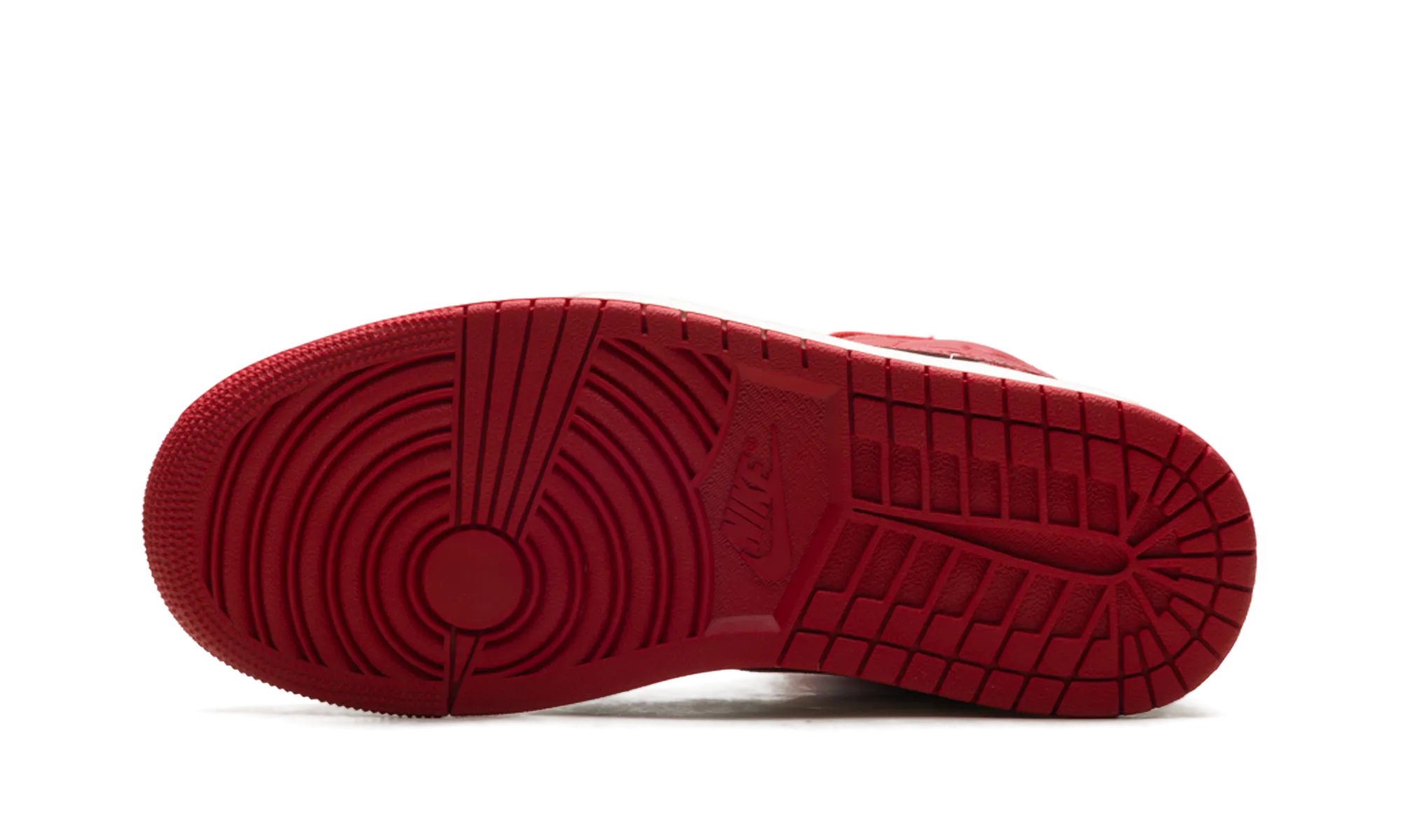 Air Jordan 1 Mid WMNS "Red Cracked Leather" Heat Sealed Reinforcement