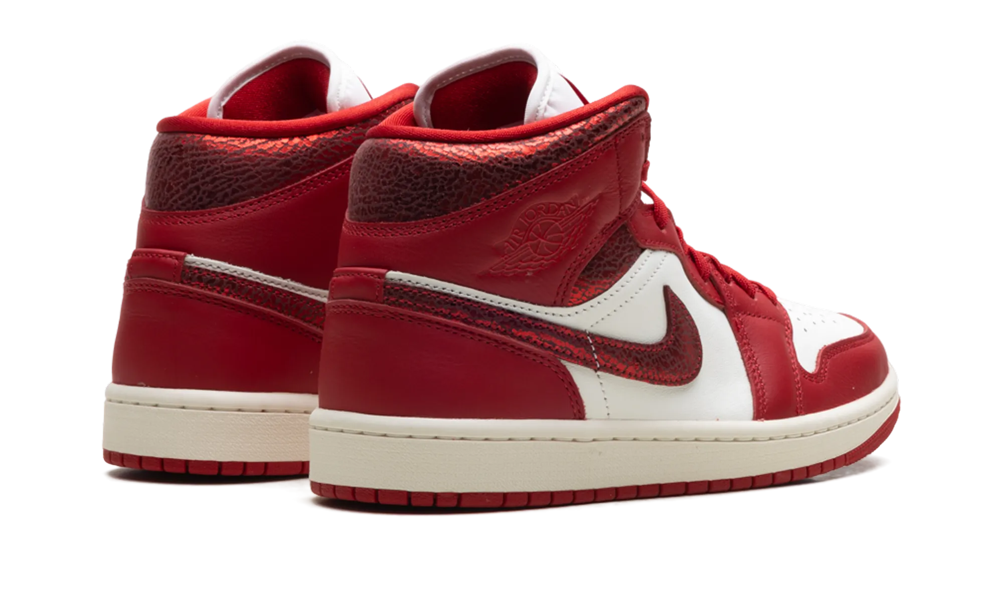 Air Jordan 1 Mid WMNS "Red Cracked Leather" Regular Fit