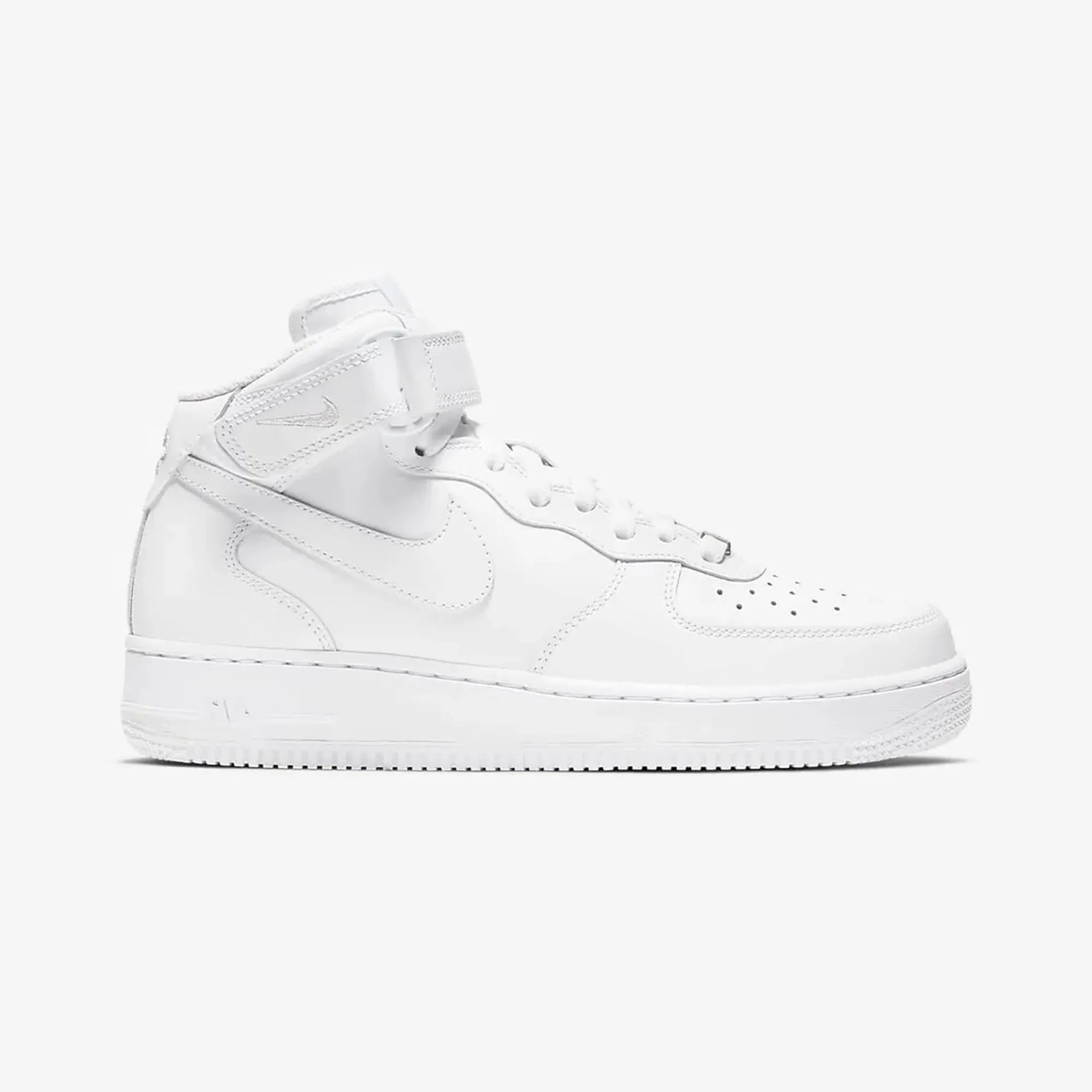 Smooth Motion TPU sole Nike | AIR FORCE 1 07 MID  { WHITE/WHITE-WHITE