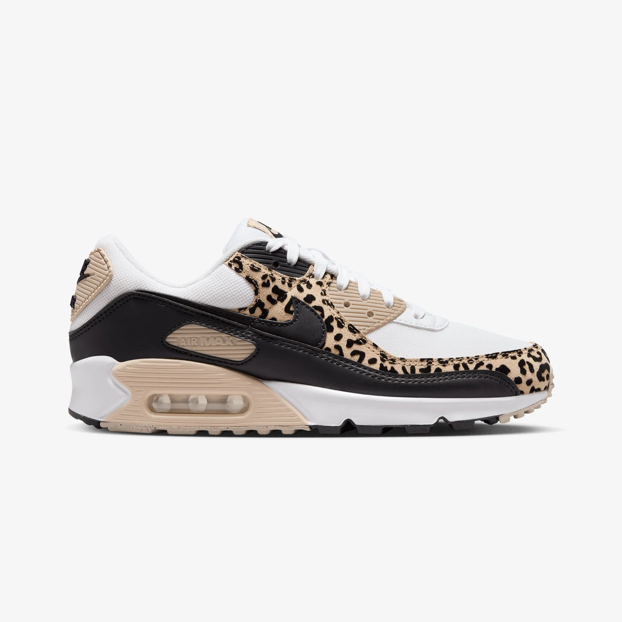 Nike | AIR MAX 90 LV8 { WHITE/BLACK-SANDDRIFT-HEMP Flexible Midsole Easy Wear