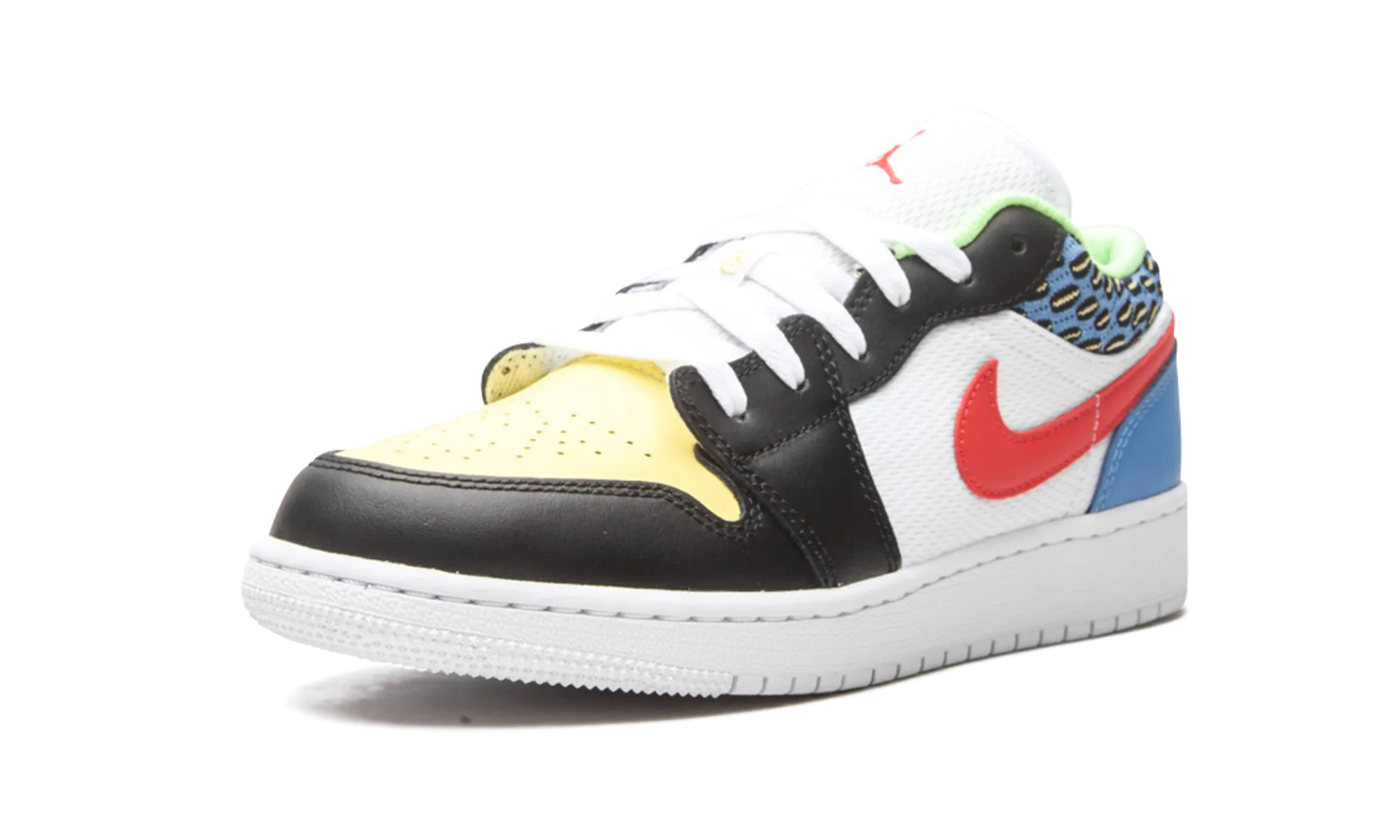 Air Jordan 1 Low GS "White Mesh / Multicolor" Sleek lines Dynamic Heel Counter