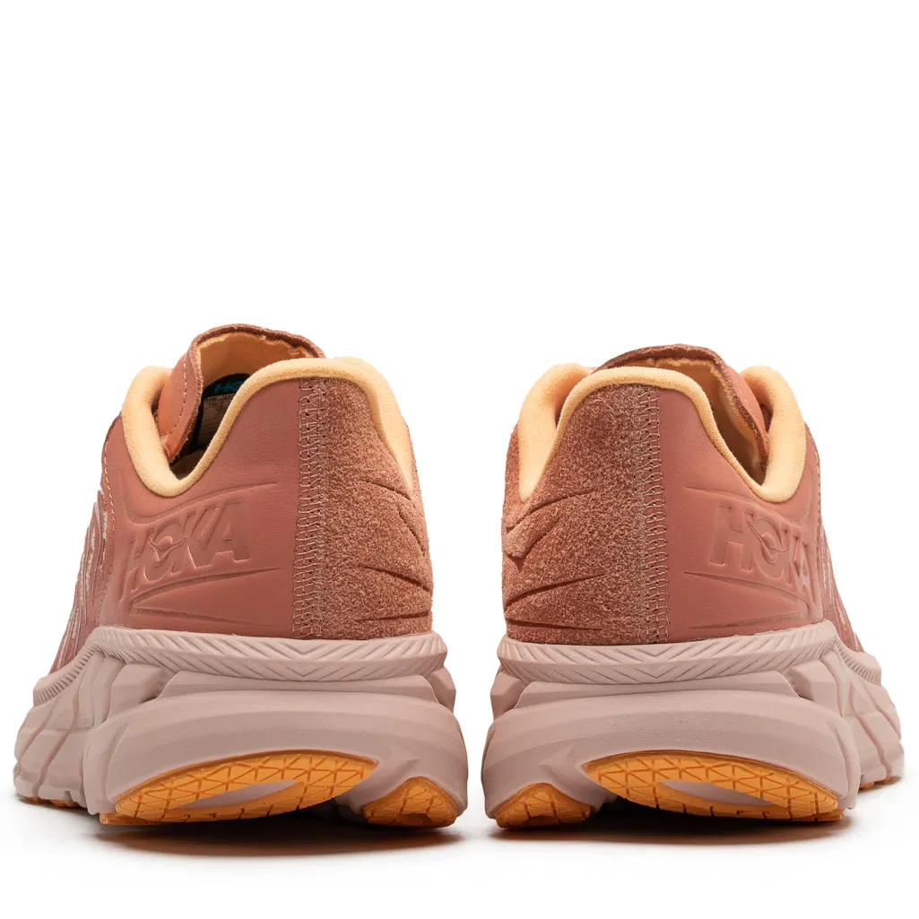 Abrasion Resistant Toe Modern Outfit Hoka U Clifton LS - Earthenware/Peach Whip