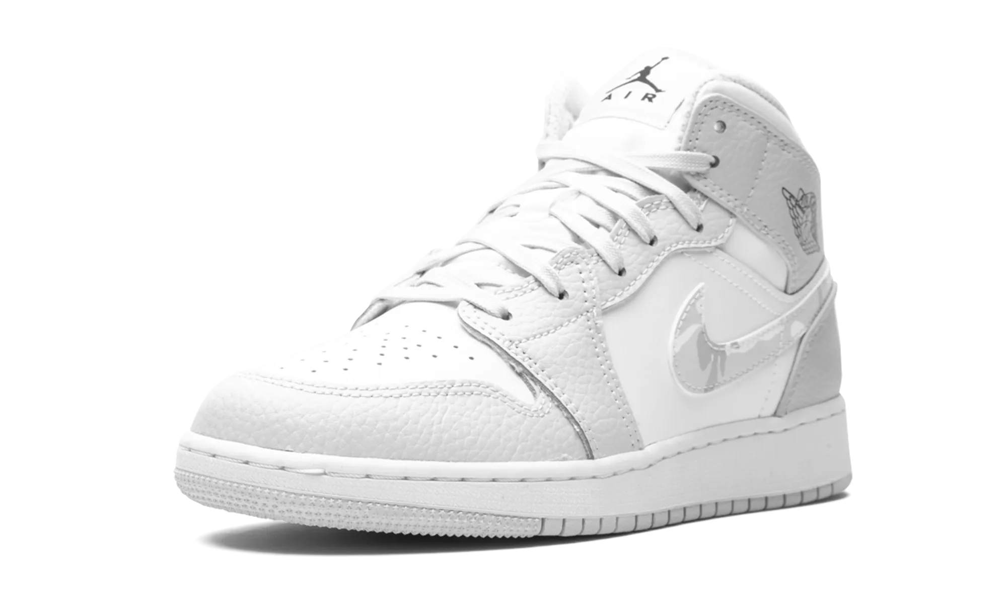 Air Jordan 1 MID SE GS "Grey Camo Swoosh" Compression Spring System Walk Light