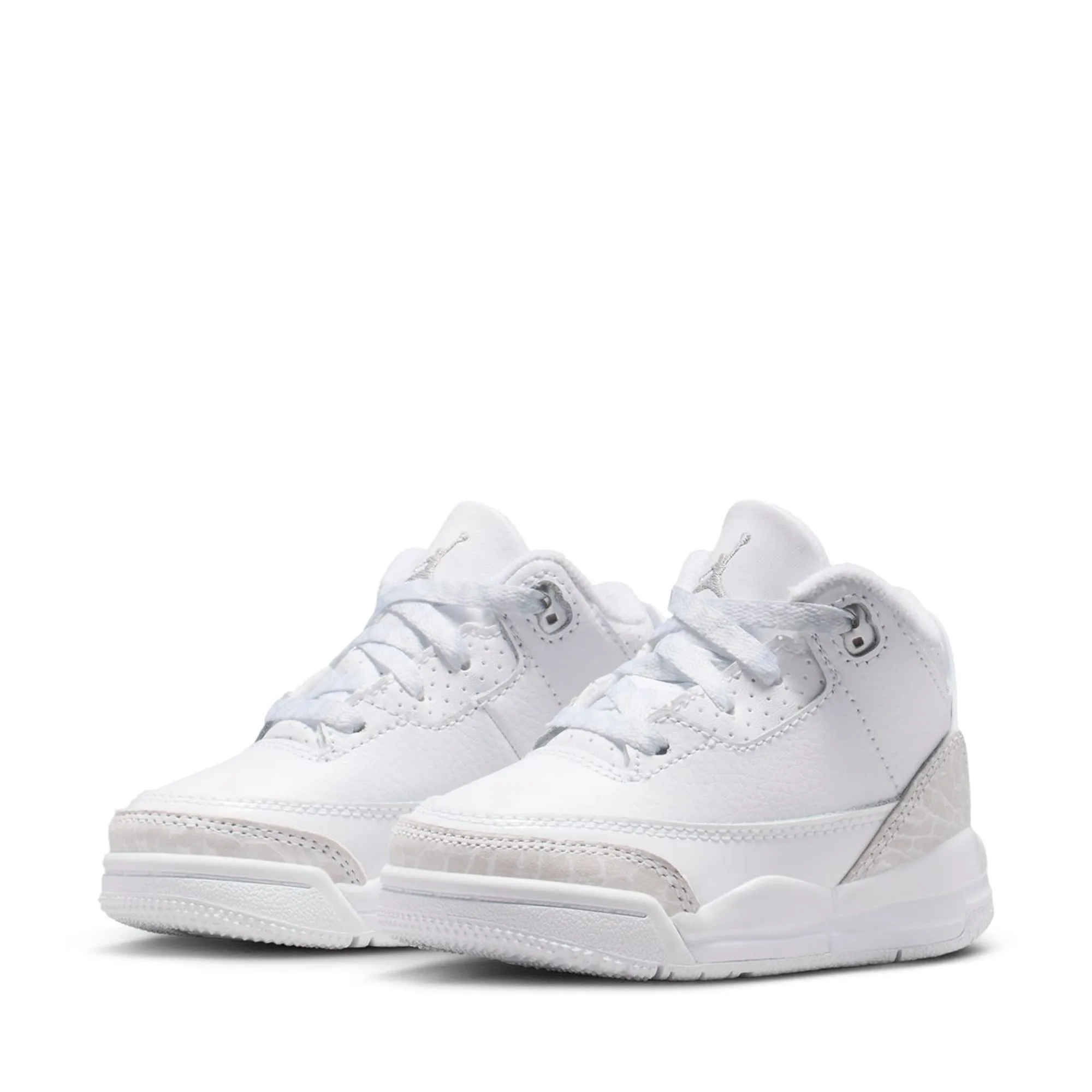 PaddedTongue Sleek Style Jordan 3 Retro 'Pure Money' (TD) - White/Metallic Silver
