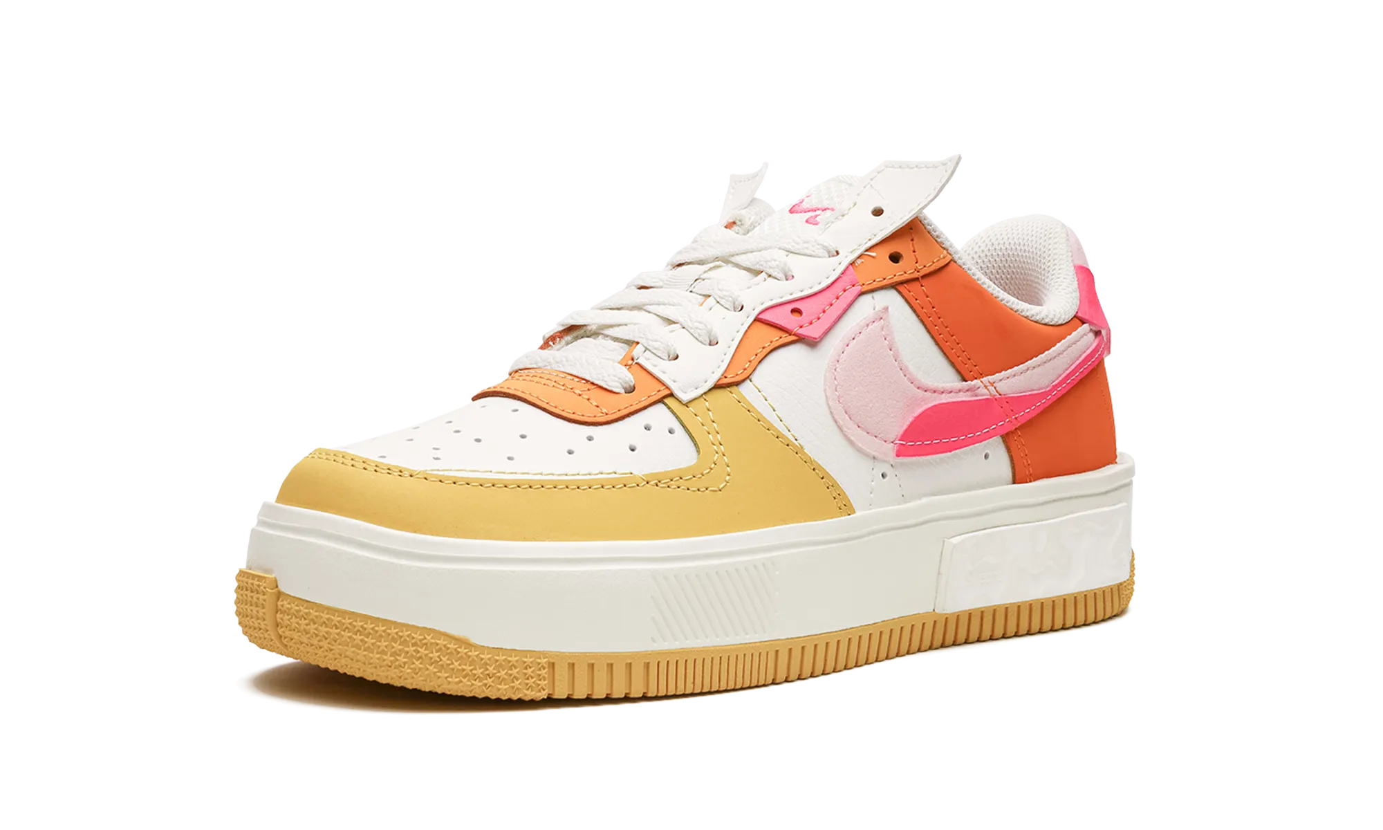 Smooth Flex City Walking AIR FORCE 1 FONTANKA MNS WMNS "Summit White/Solar Flare/Medium Soft Pink/Hyper Pink"