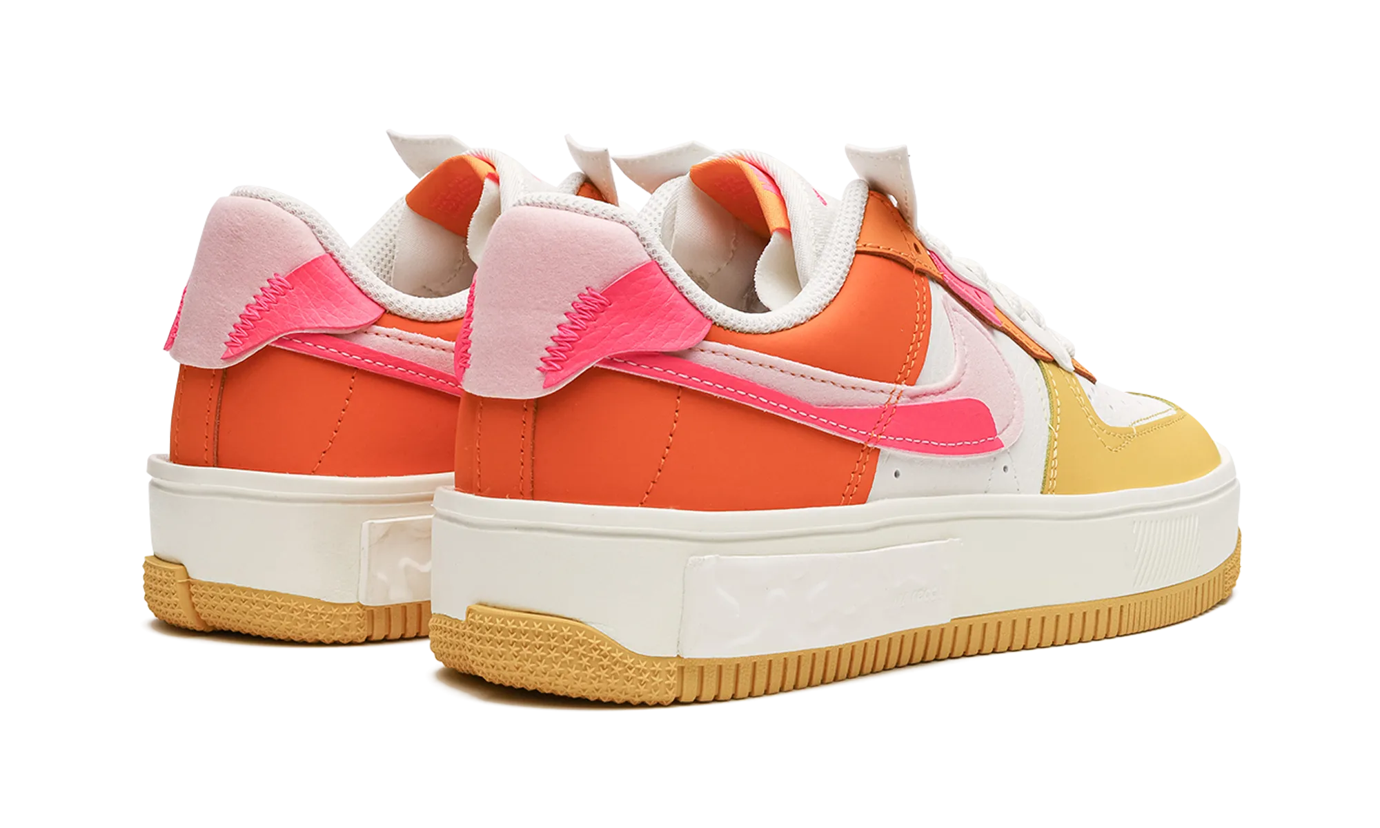 Comfortable elasticity Mid   Top AIR FORCE 1 FONTANKA MNS WMNS "Summit White/Solar Flare/Medium Soft Pink/Hyper Pink"