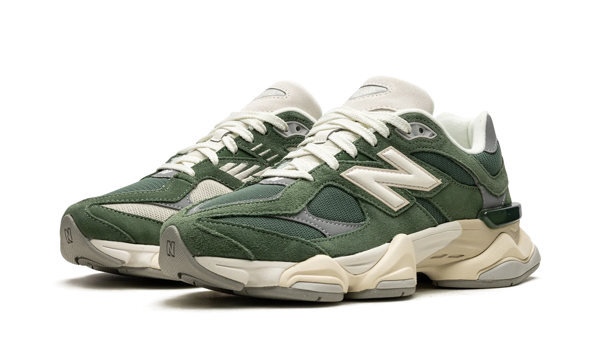 9060 "Green Suede" running in a subway station area shoes