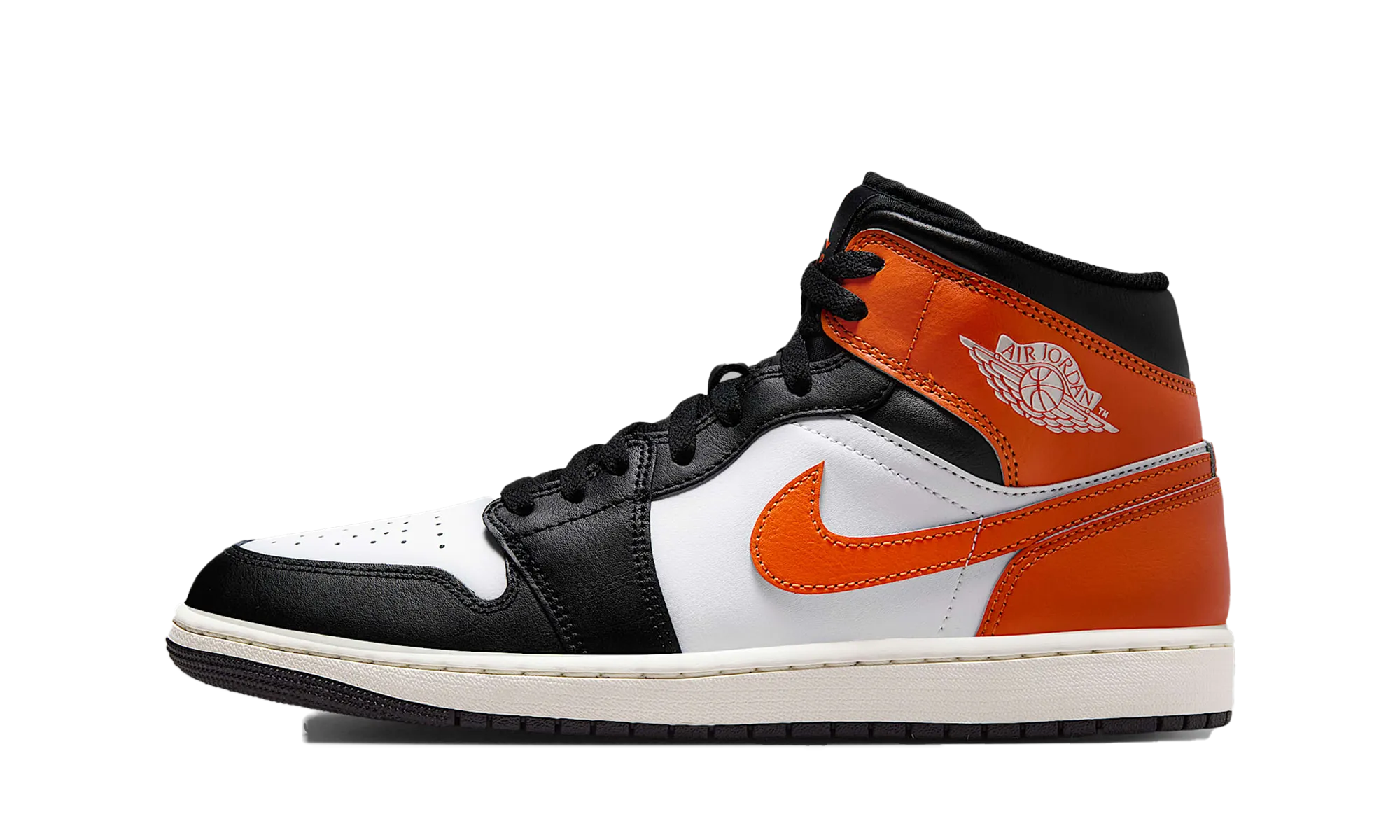 Air Jordan 1 Mid "Black Toe Starfish" Anti Static Material Lightweight Cushioning