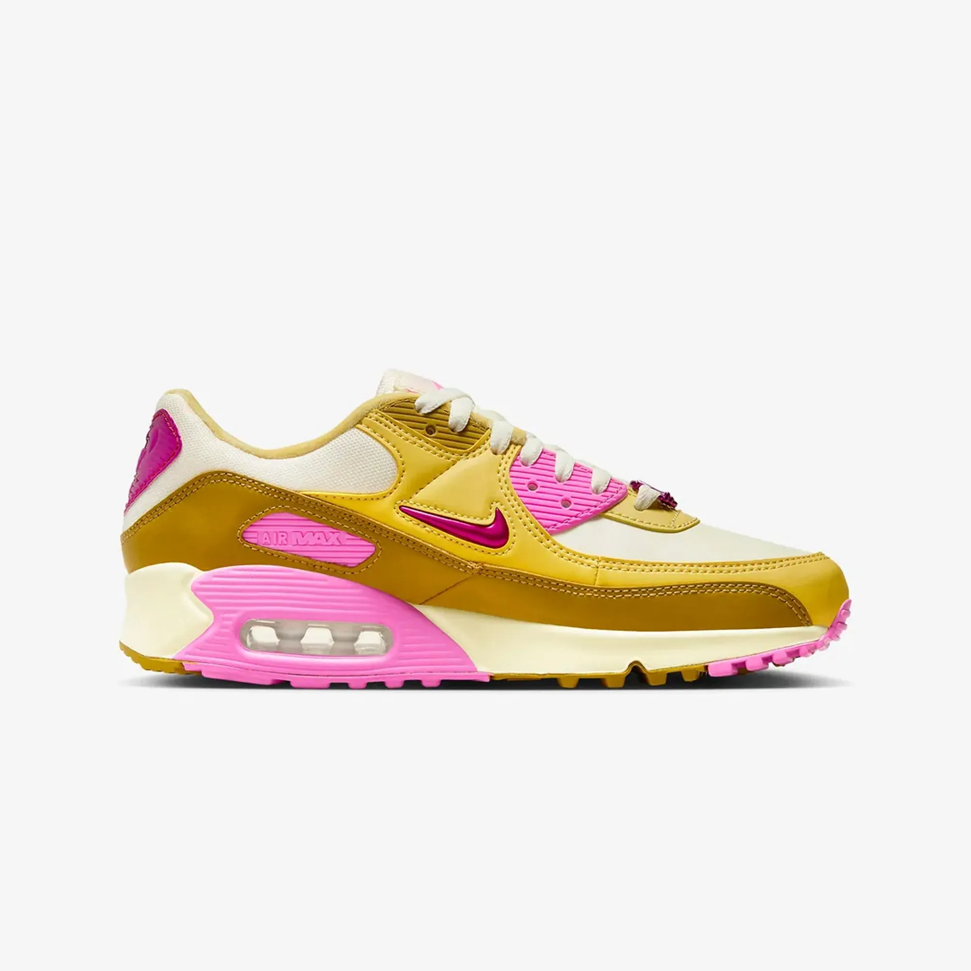 Comfort Essentials Nike | AIR MAX 90 SE  { COCONUT MILK/PLAYFUL PINK-SATURN GOLD