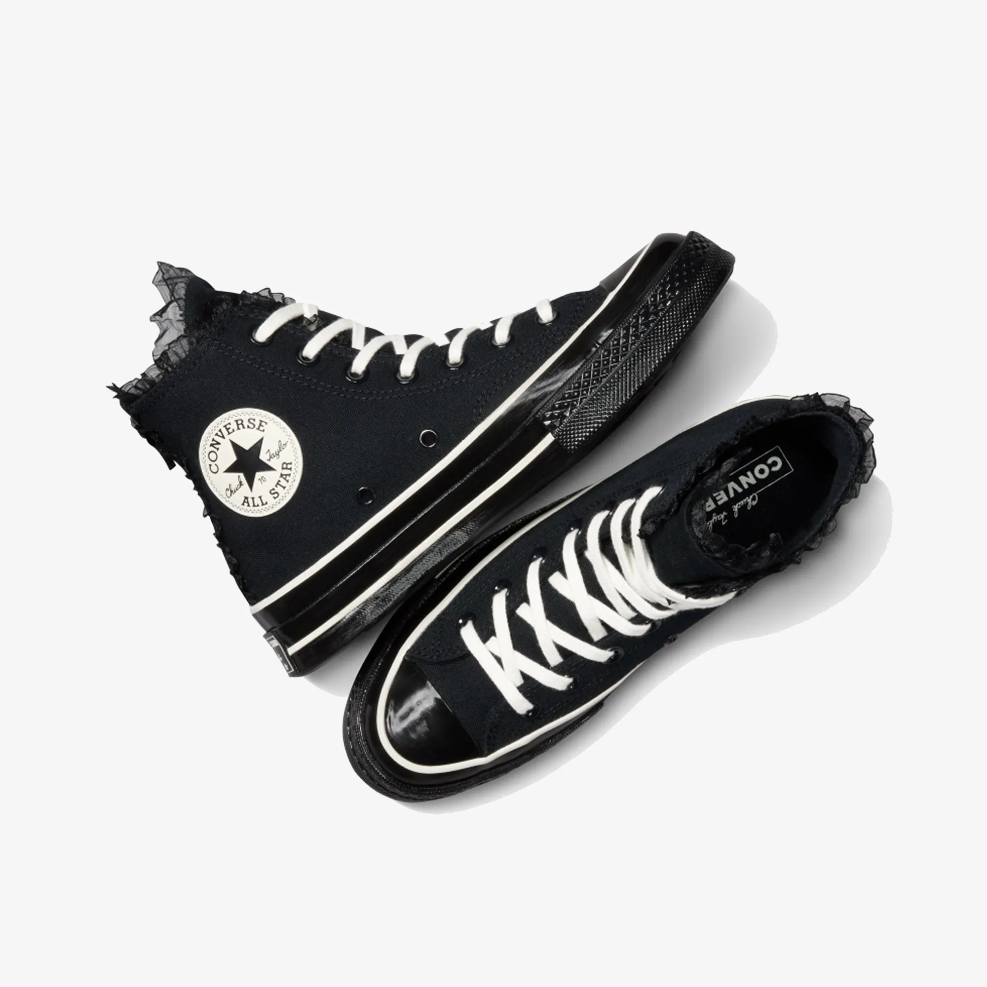 Converse | CHUCK 70 HIGH RUFFLES & BOWS { BLACK Moisture Management Layer Easy Cushioning