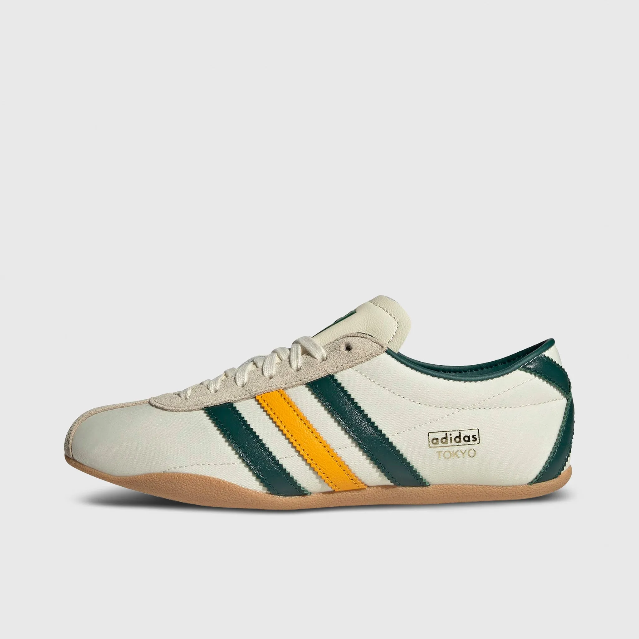 adidas Originals Women's Tokyo Cream White / Collegiate Green - Gum Neutral Pronation Support Breathable Tongue
