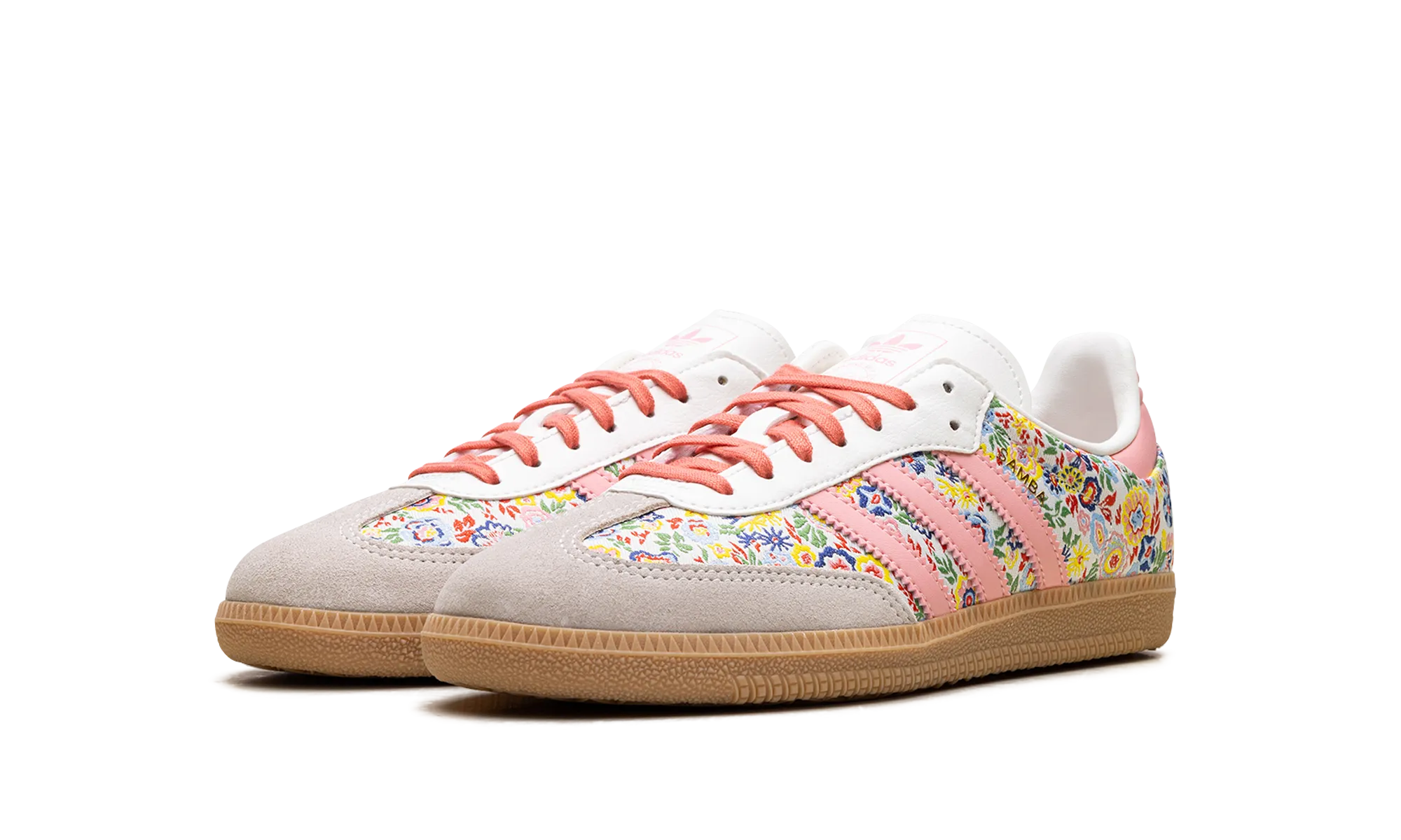Easy To Slip On Neon Bright Samba OG GS "Liberty London Floral Embroidery"