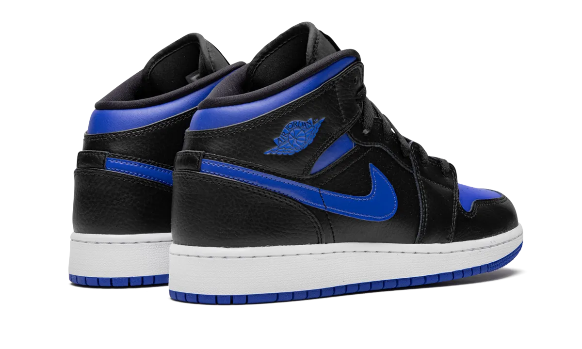 Air Jordan 1 MID GS "Black Royal" Arch Fit Slip On Style
