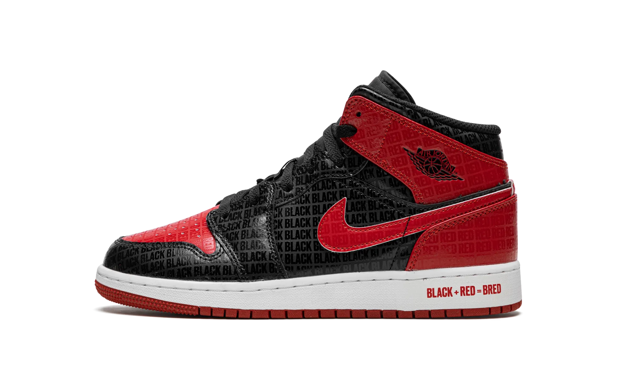 Air Jordan 1 Mid GS "Bred Text" sports performance