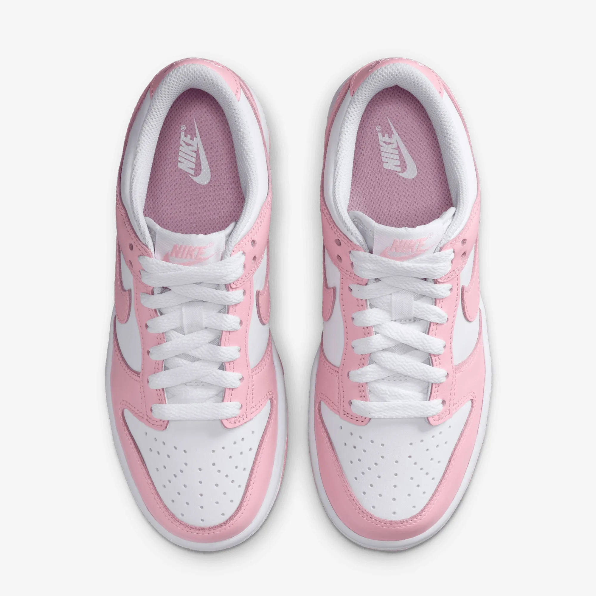Nike | DUNK LOW { WHITE/MED SOFT PINK-WHITE-WHITE Stabilizing Shank Slip On Style