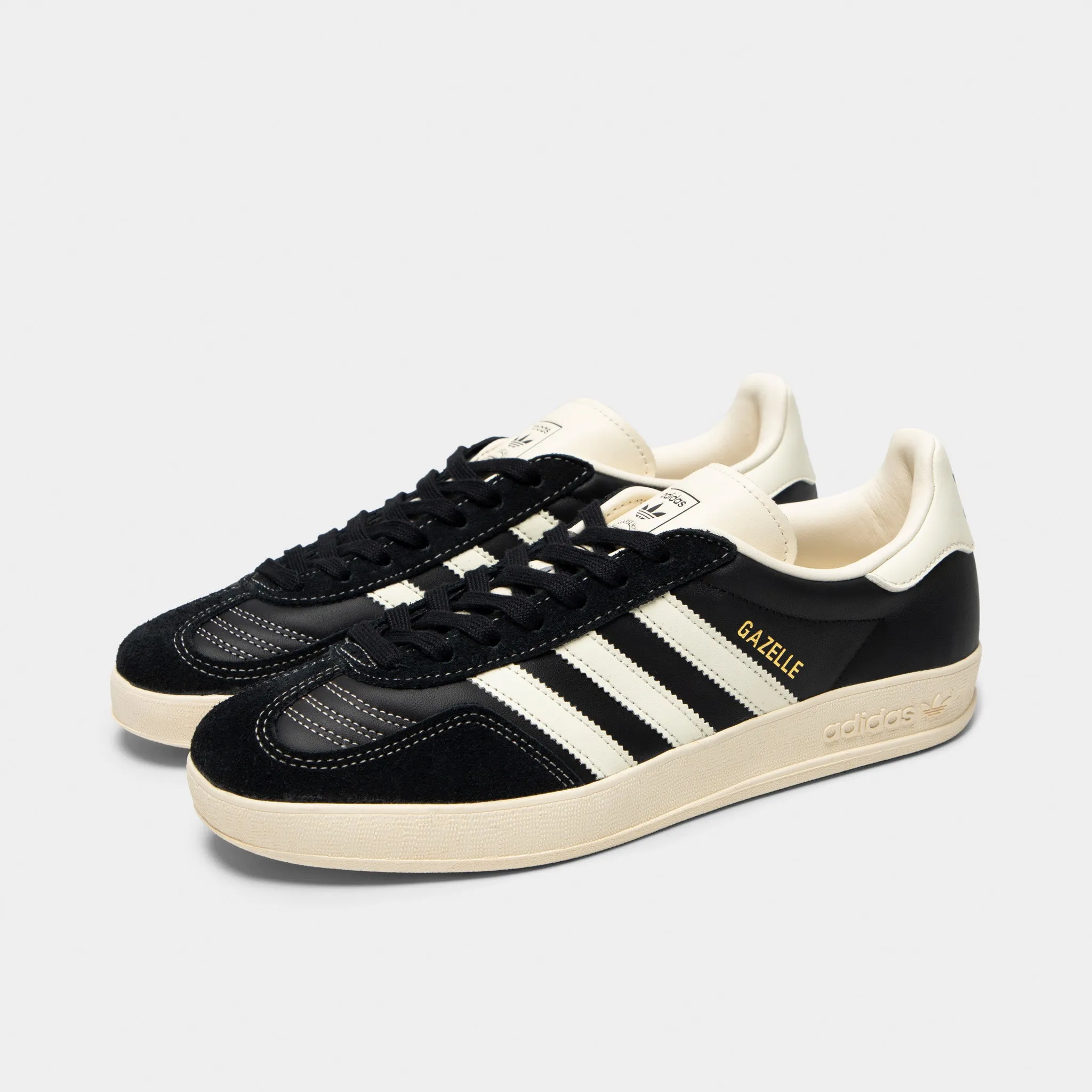 adidas Gazelle Indoor Black / White - Gold Dual Density Outsoles Go Fast